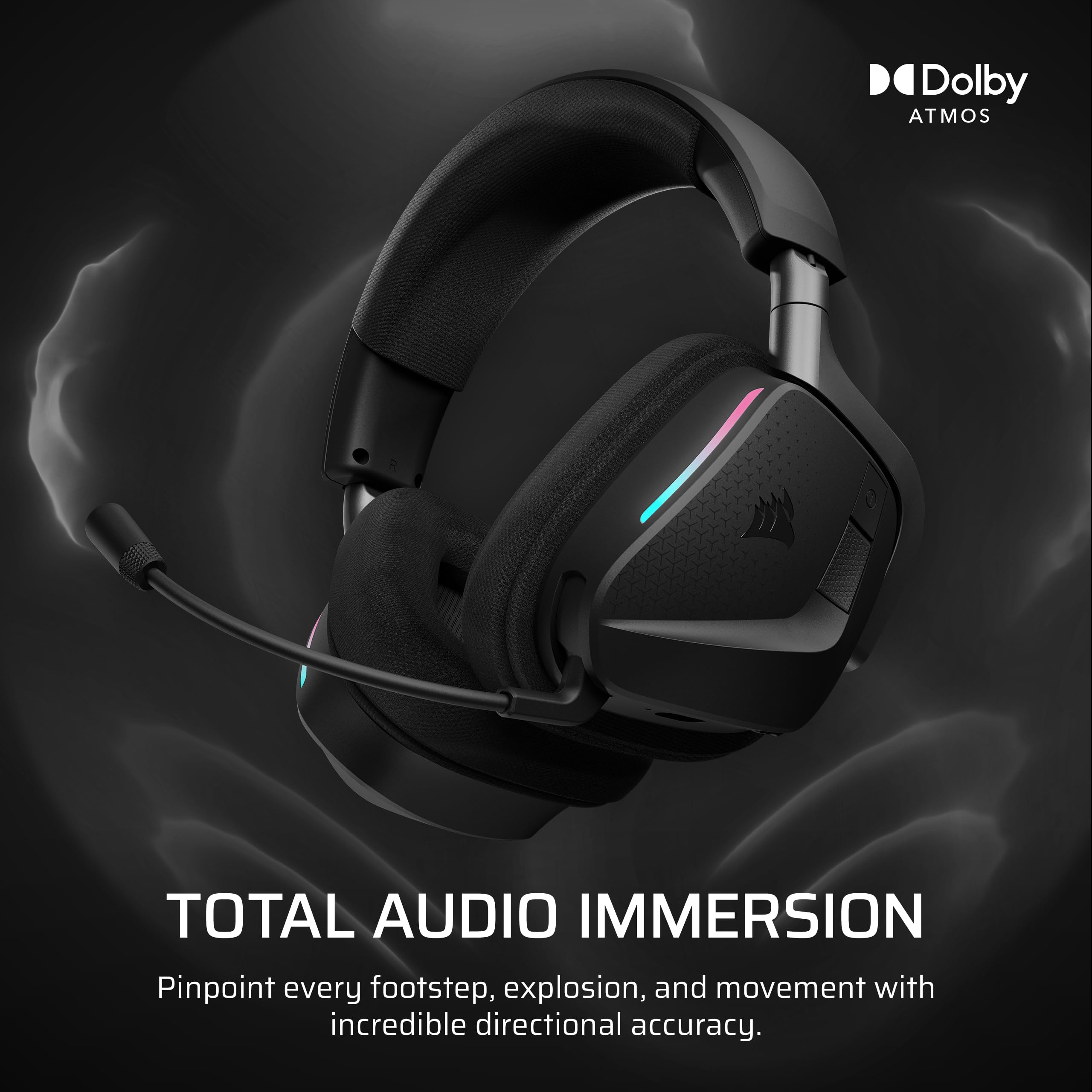 Corsair Void V2 MAX Wireless Bluetooth Gaming Headset - 2.4GHz, Dolby Atmos, Sonarworks SoundID, Up to 70 Hours Battery, Quick Charge, Clear Microphone - PC, PS5, PS4, Switch, Mobile - Carbon
