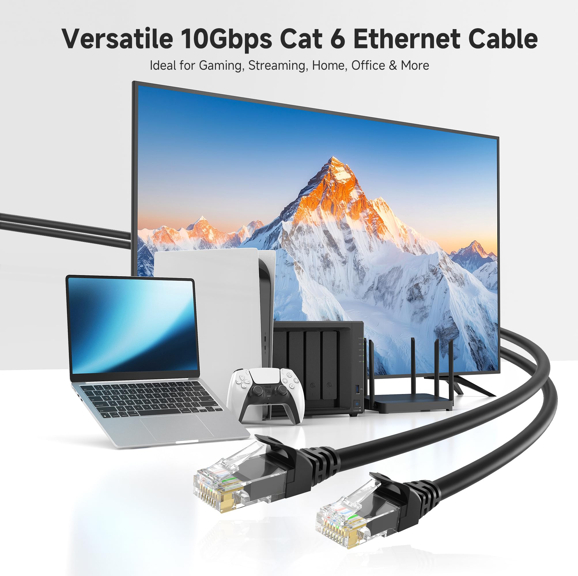 Cable Matters 10Gbps Snagless Long Cat 6 Ethernet Cable 45 ft (Cat 6 Cable, Cat6 Cable, Internet Cable, Network Cable) in Black