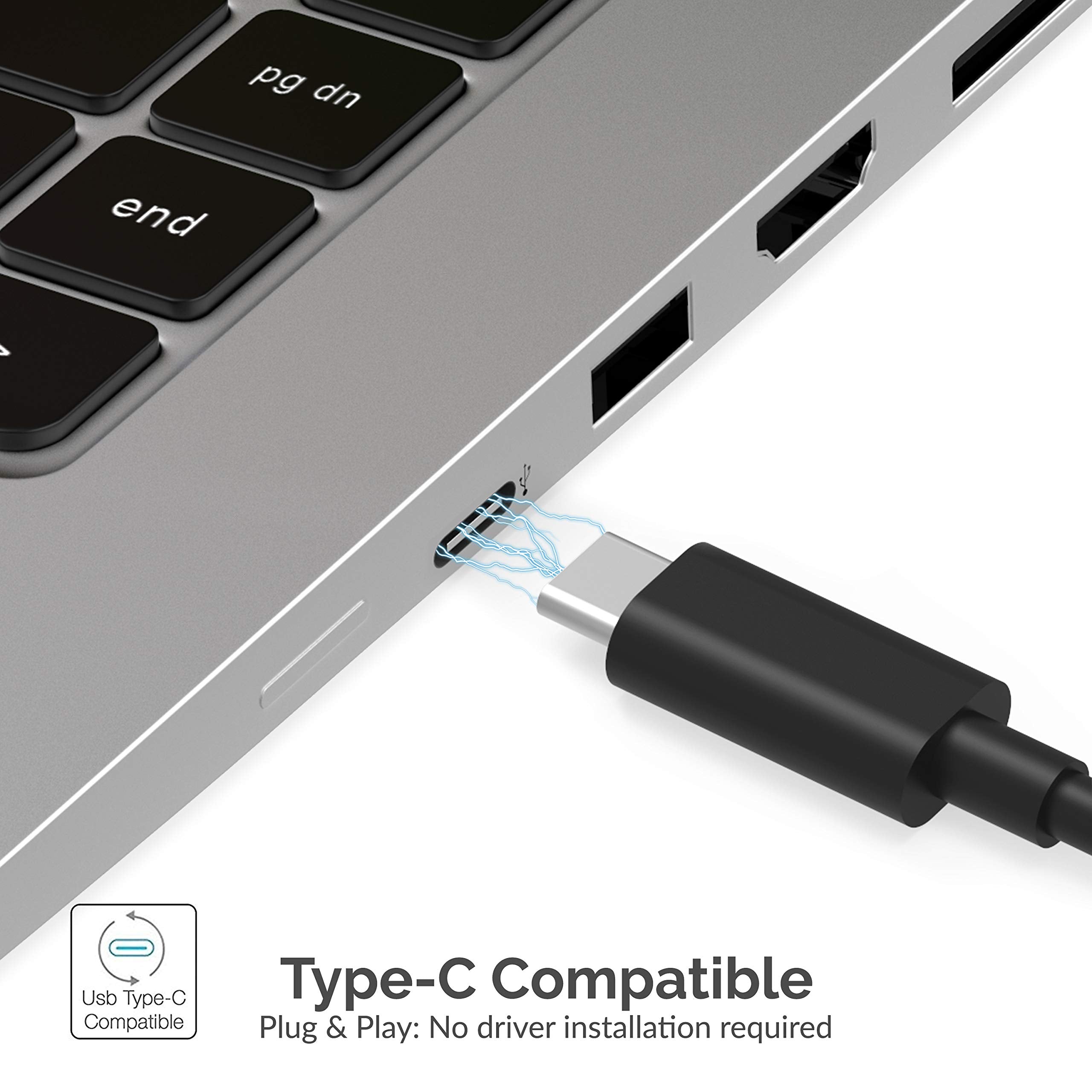 SABRENT HDMI Splitter 1 in 2 Out, 4K@60HZ HDMI to USB C Monitor Converter, USB C to Dual HDMI Adapter, for Windows PC & Laptop (DA-UCDH)
