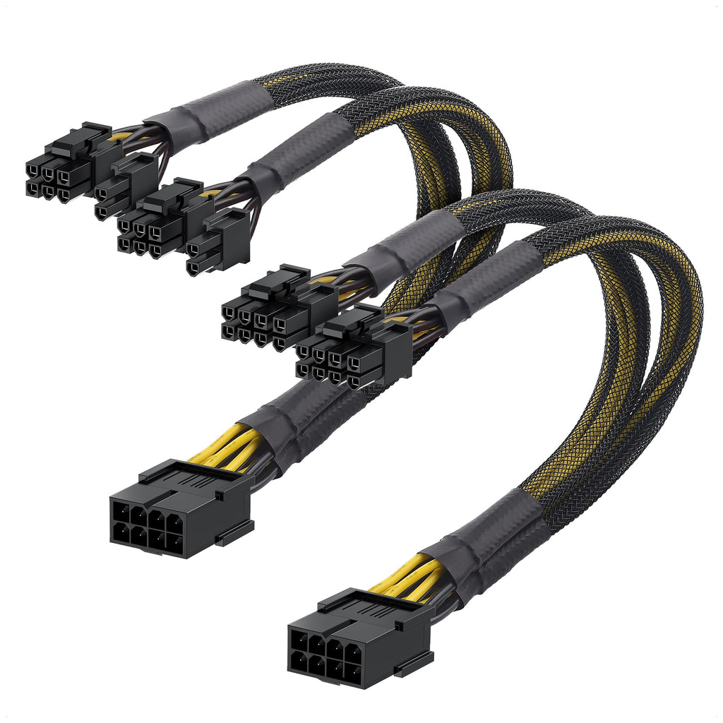 Cable Matters 2-Pack, 8 Pin to Dual (6+2) Pin PCIe Power Adapter Cable - 9 Inches