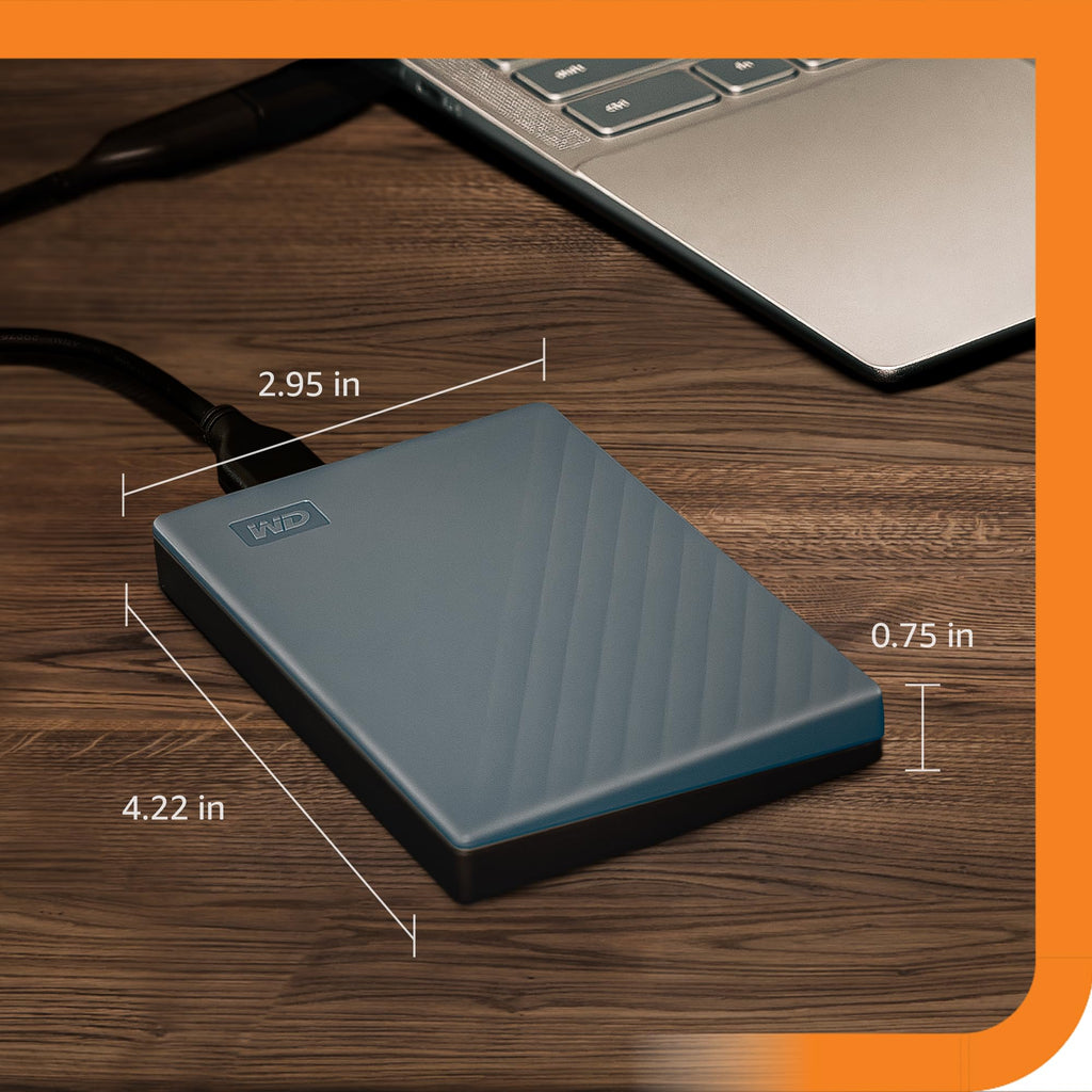 WD 4TB My Passport Works with USB-C, portable external hard drive, USB 3.2 Gen 1, software for device management, backup, password protection, Works with PC, Mac, Chromebook, Gaming Consoles, Grey