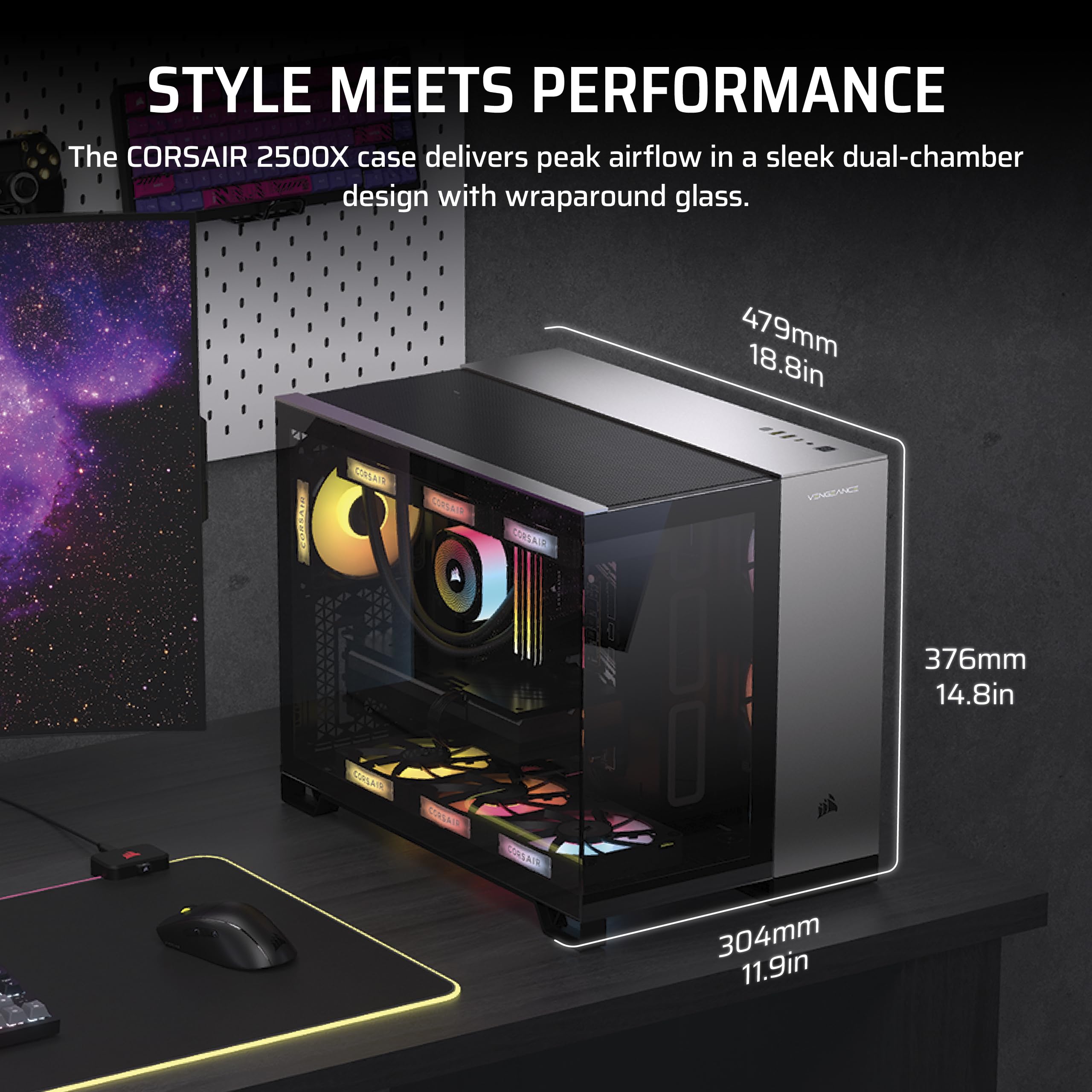 Corsair Vengeance a5100 Gaming PC – Liquid Cooled AMD Ryzen 7 7800X3D CPU – NVIDIA GeForce RTX 5080 GPU – 32GB Dominator Titanium RGB DDR5 Memory – 2TB M.2 SSD – Black