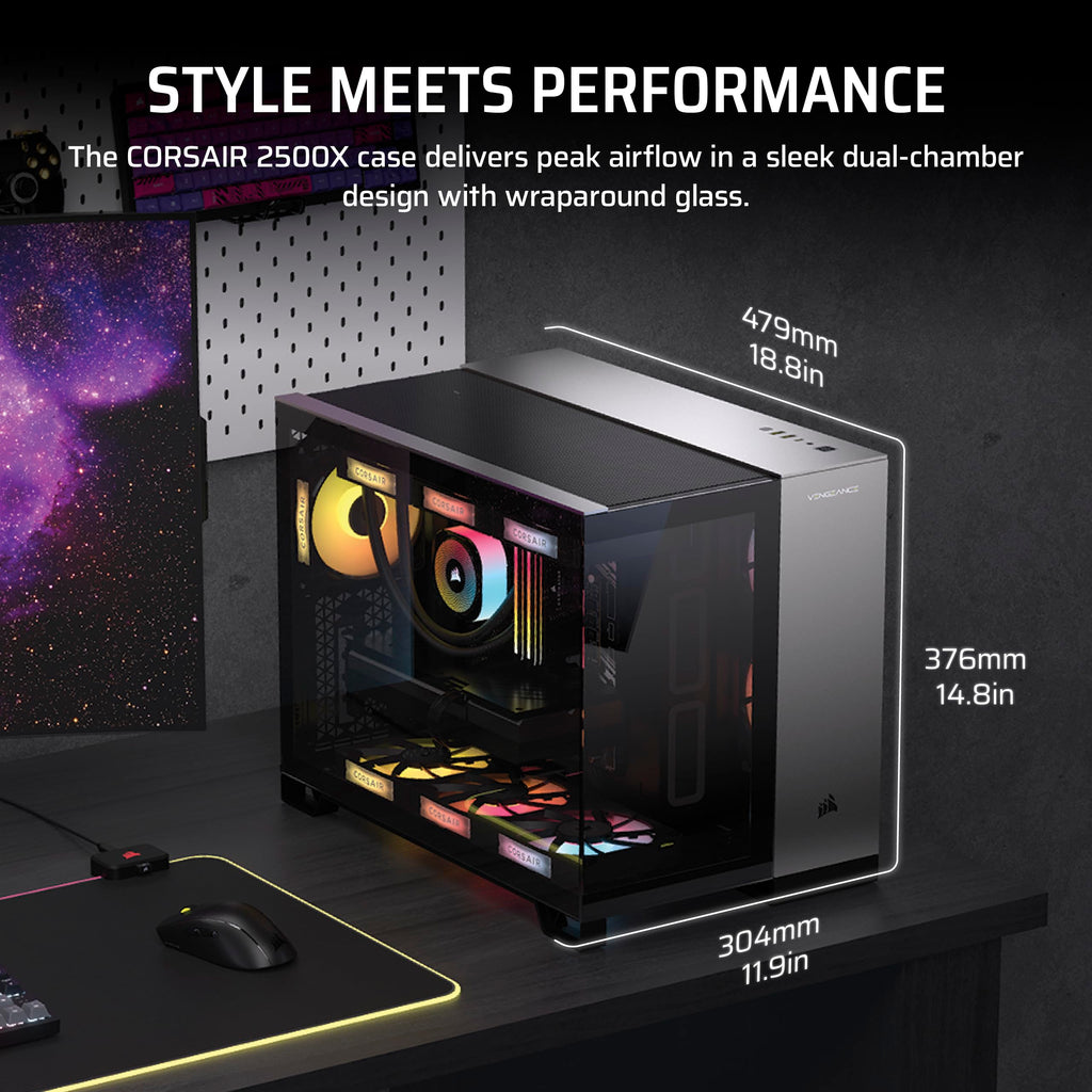 Corsair Vengeance i5100 - Gaming PC - Liquid Cooled Intel Core i9-14900KF CPU - NVIDIA GeForce RTX 5080 GPU - Dominator Titanium RGB DDR5 32GB Memory - 2TB M.2 SSD - Black