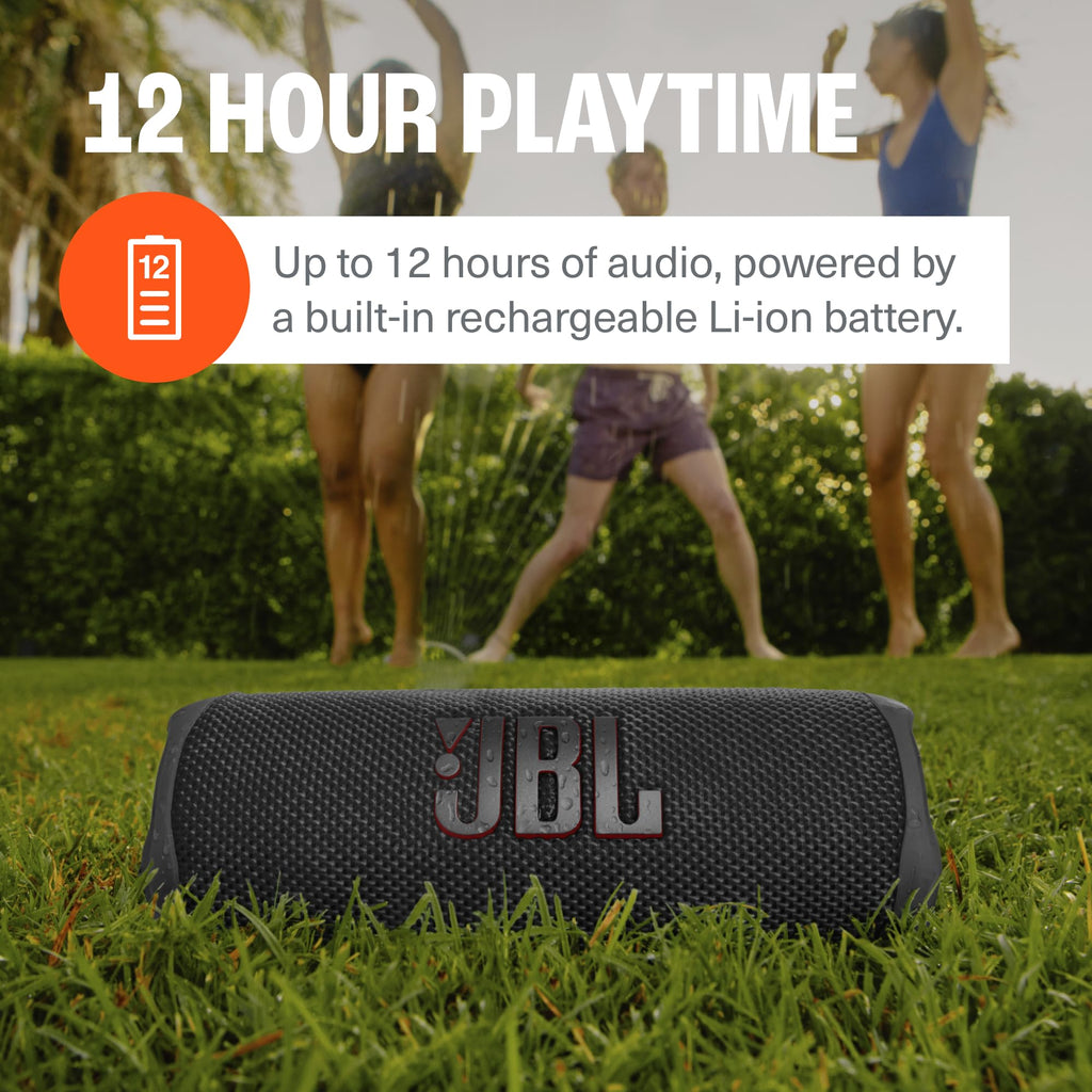 JBL Flip 6 Waterproof Portable Wireless Bluetooth Speaker Bundle with divvi! Premium Hardshell Case - Red