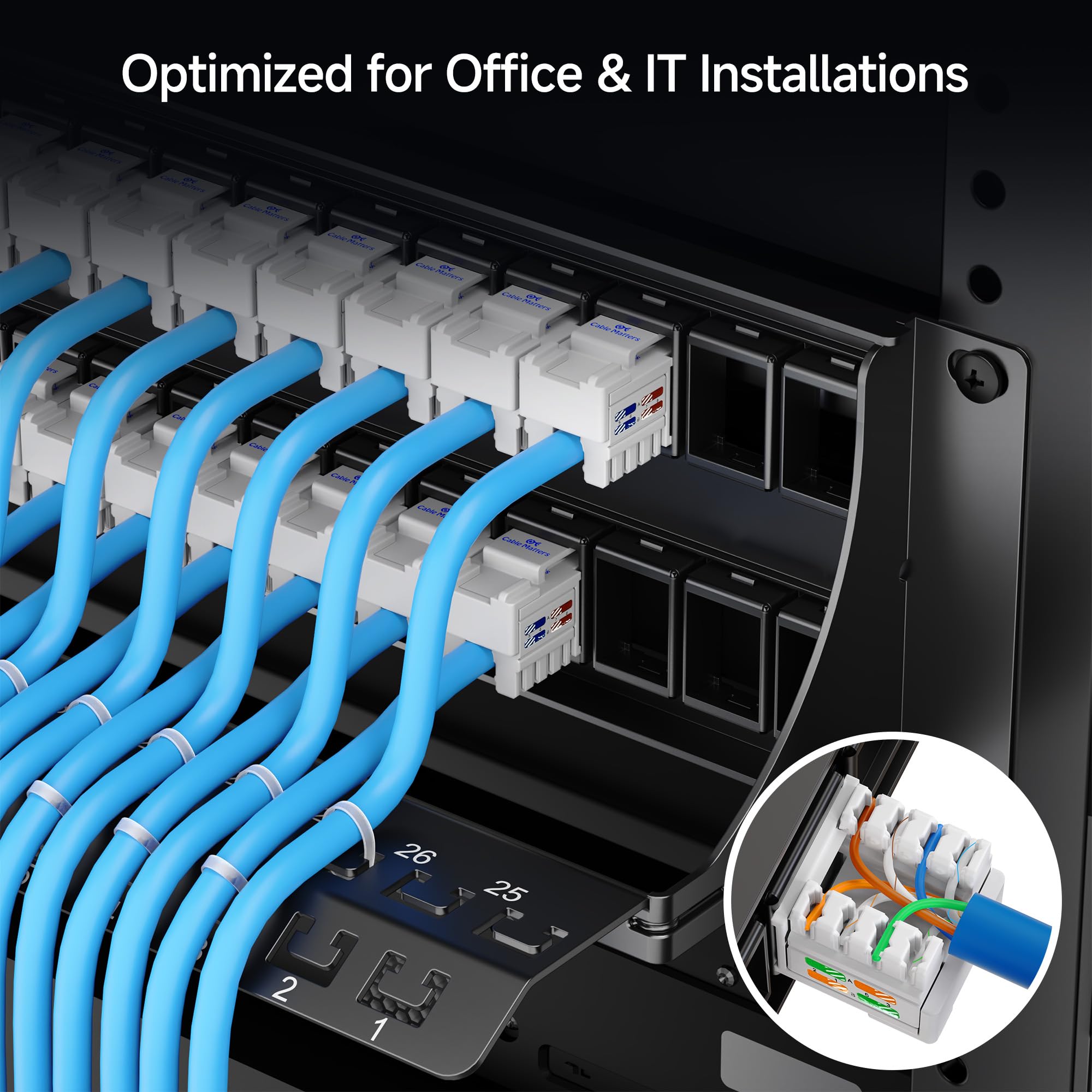 Cable Matters Rackmount or Wall Mount 2U 48 Port Keystone Patch Panel with Cable Management and Support Bar, 19-inch Blank Patch Panel for Keystone Jacks