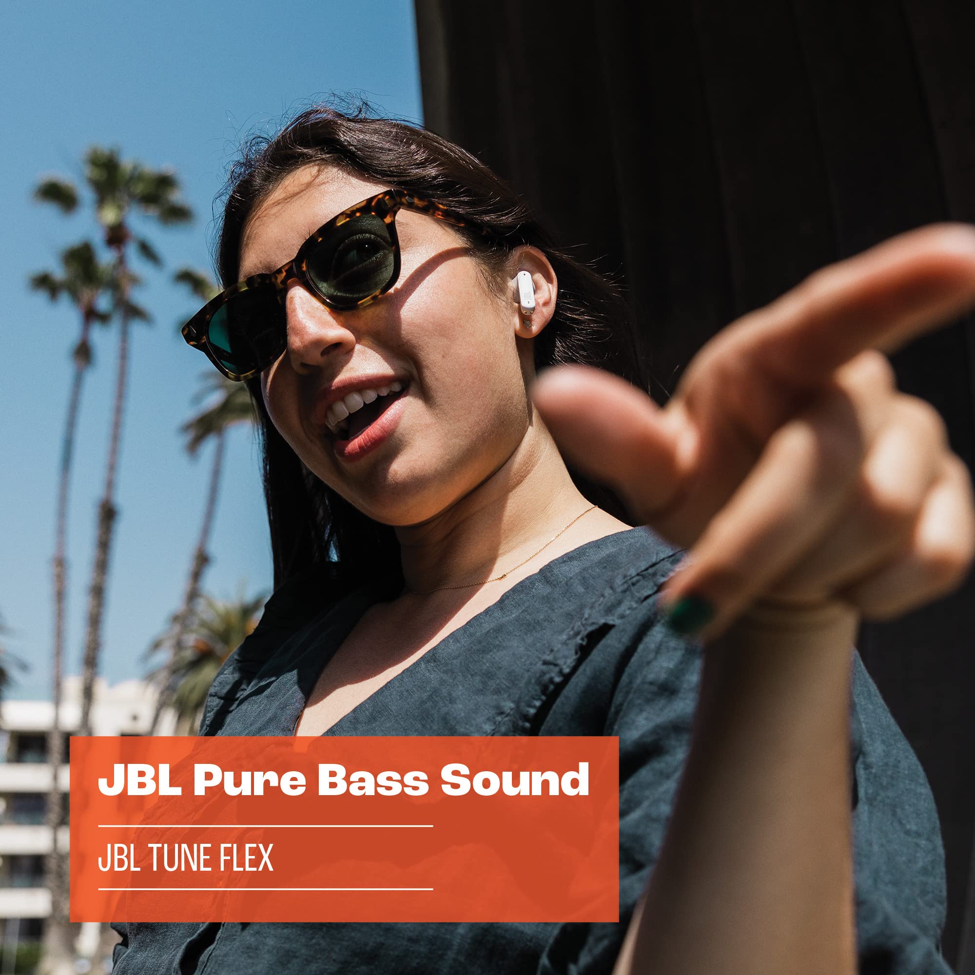 JBL Tune Flex Wireless Noise Cancelling Earphones - Black, Small