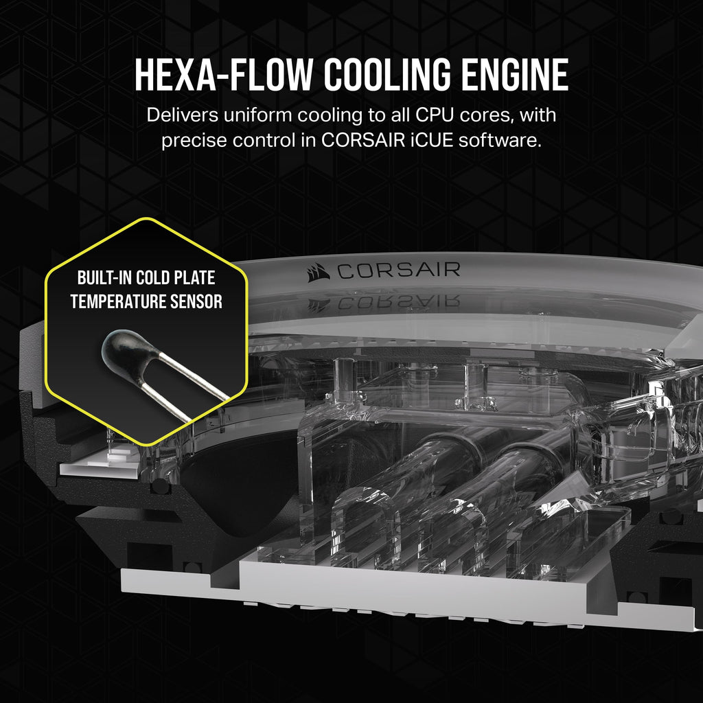 Corsair iCUE LINK XC7 RGB ELITE CPU Water Block - Transparent Flow Chamber - 24 RGB LEDs - Fits Intel® LGA 1700, AMD® AM5 and older - Stealth Grey