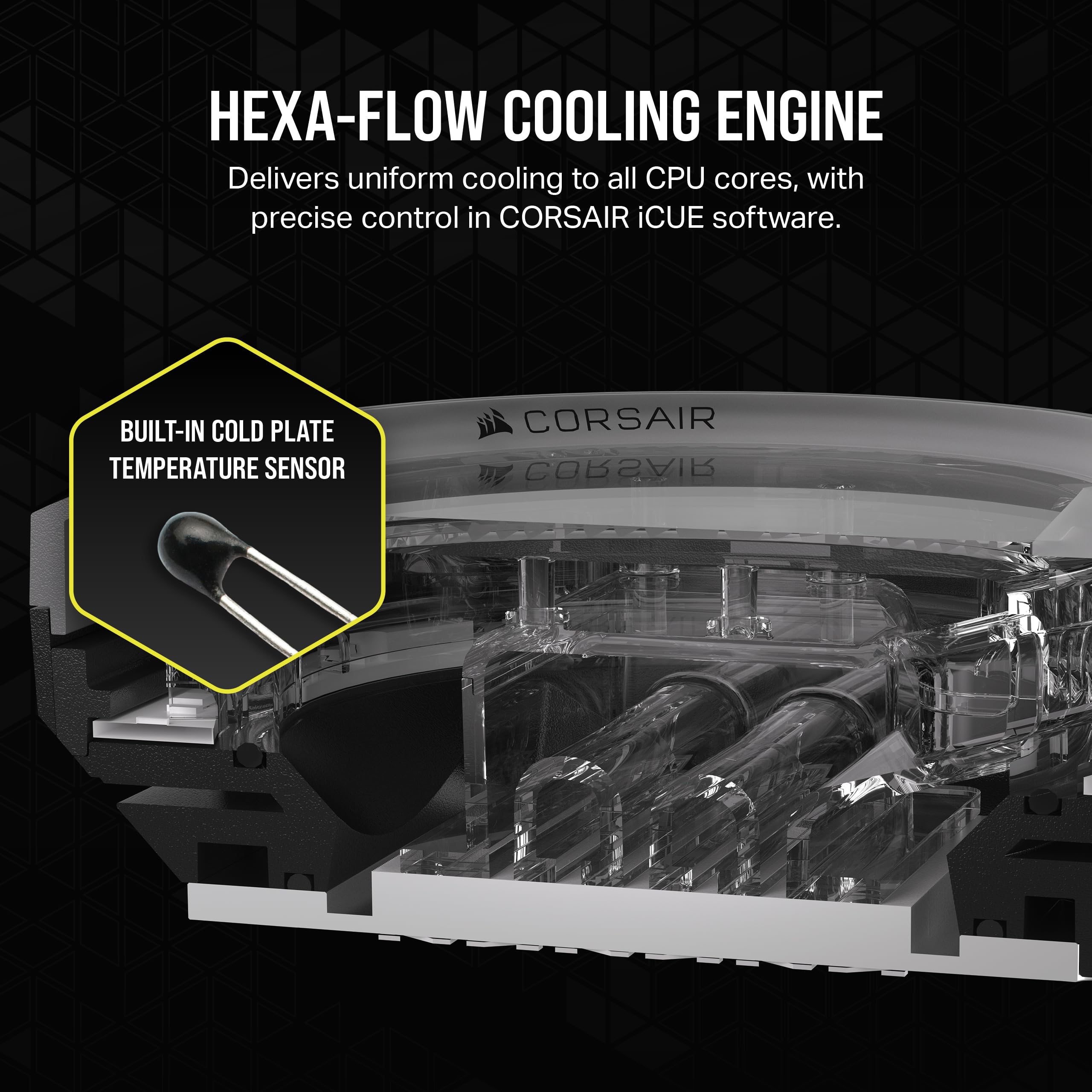 Corsair iCUE LINK XC7 RGB ELITE CPU Water Block - Transparent Flow Chamber - 24 RGB LEDs - Fits Intel® LGA 1700, AMD® AM5 and older - Stealth Grey