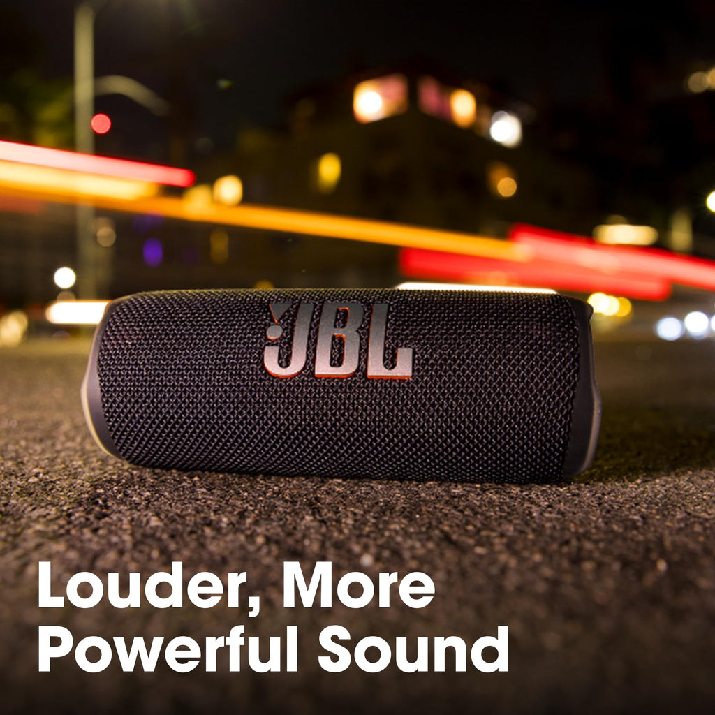 JBL Flip 6 (White) + Bundle with Case Logic Braided USB Type-C Charge & Sync (6 feet, Gray)