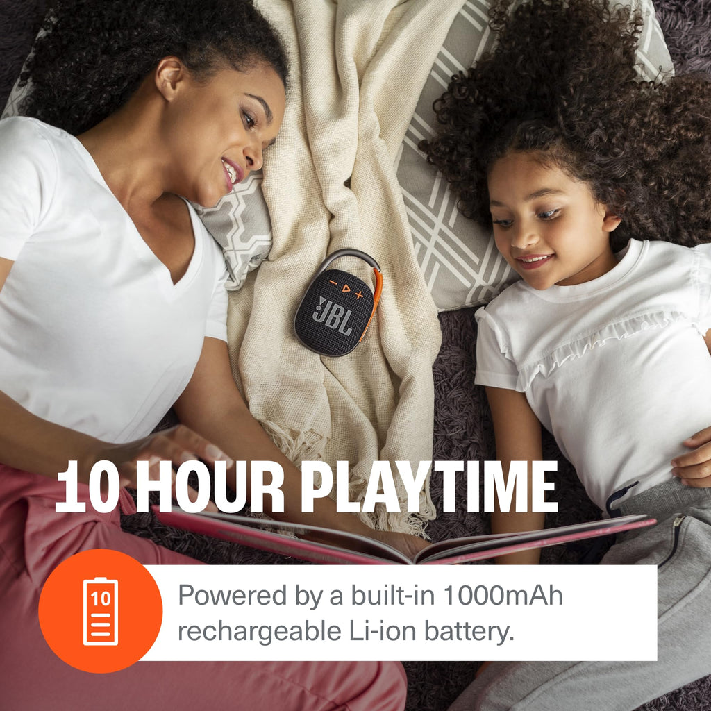 JBL Clip 4 - Portable Mini Bluetooth Speaker, big audio and punchy bass, IP67 waterproof and dustproof, 10 hours of playtime for home, outdoor and travel - Blue)
