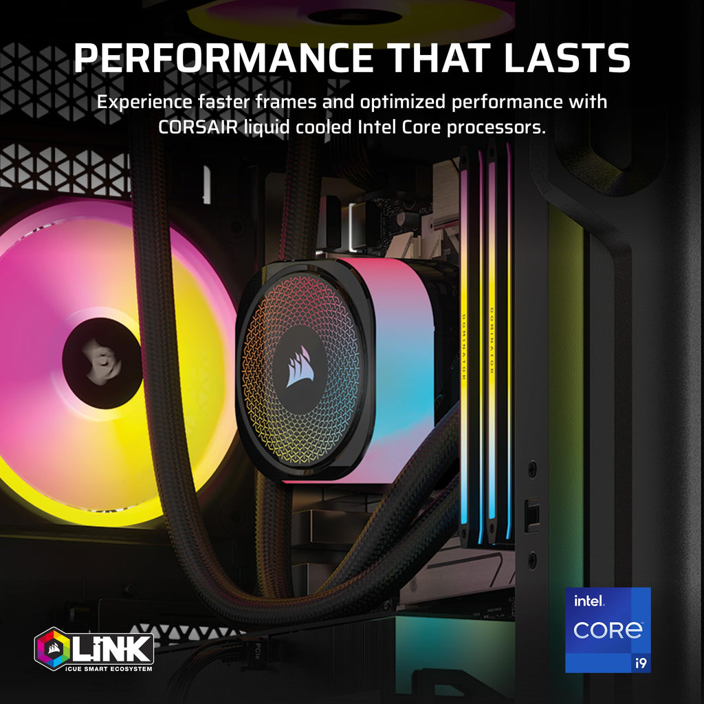 Corsair Vengeance i8200 Gaming PC – Liquid Cooled Intel® Core™ i9 14900KF CPU – NVIDIA GeForce RTX 5080 GPU – 64GB Dominator Titanium RGB DDR5 Memory – 2TB+2TB M.2 SSD – Black