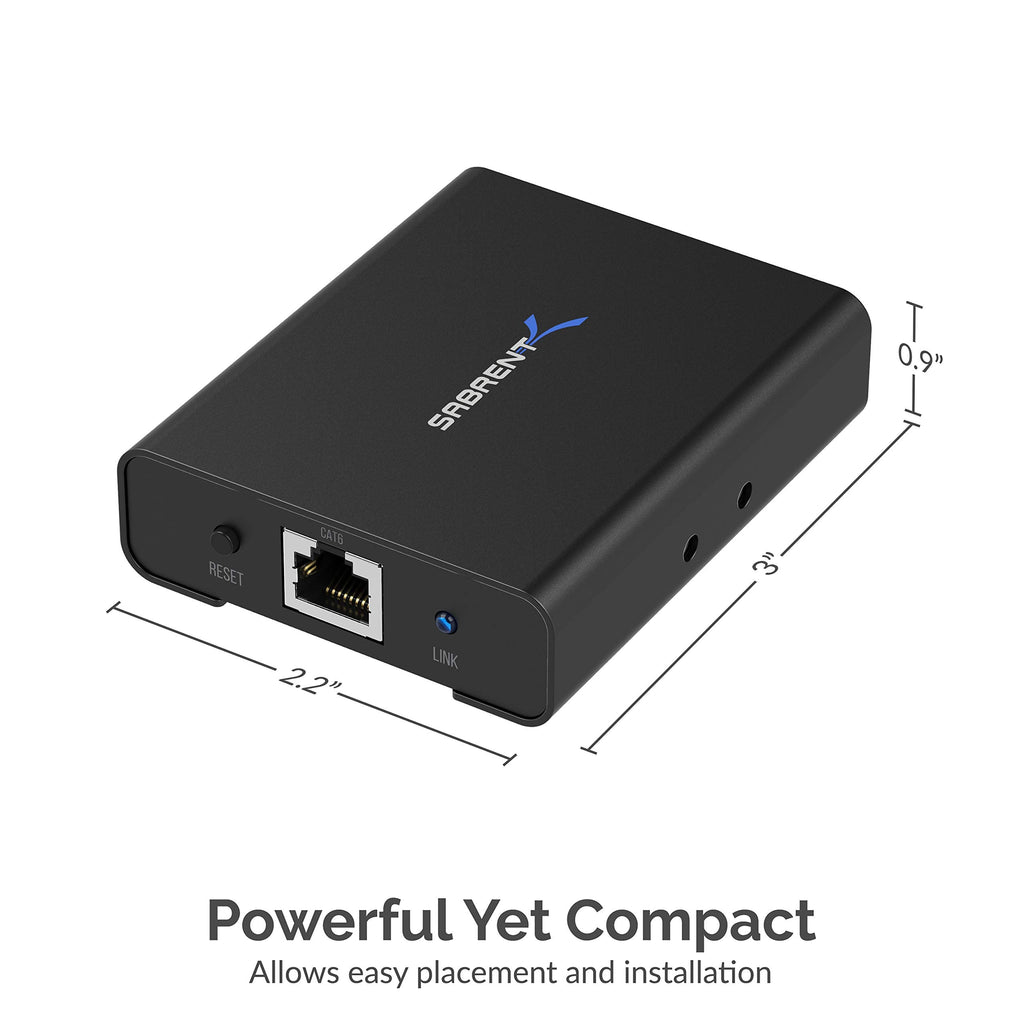 SABRENT HDMI Extender Over CAT6 50 Meters IR Blaster and Receiver and Cables included (DA-HDEX)