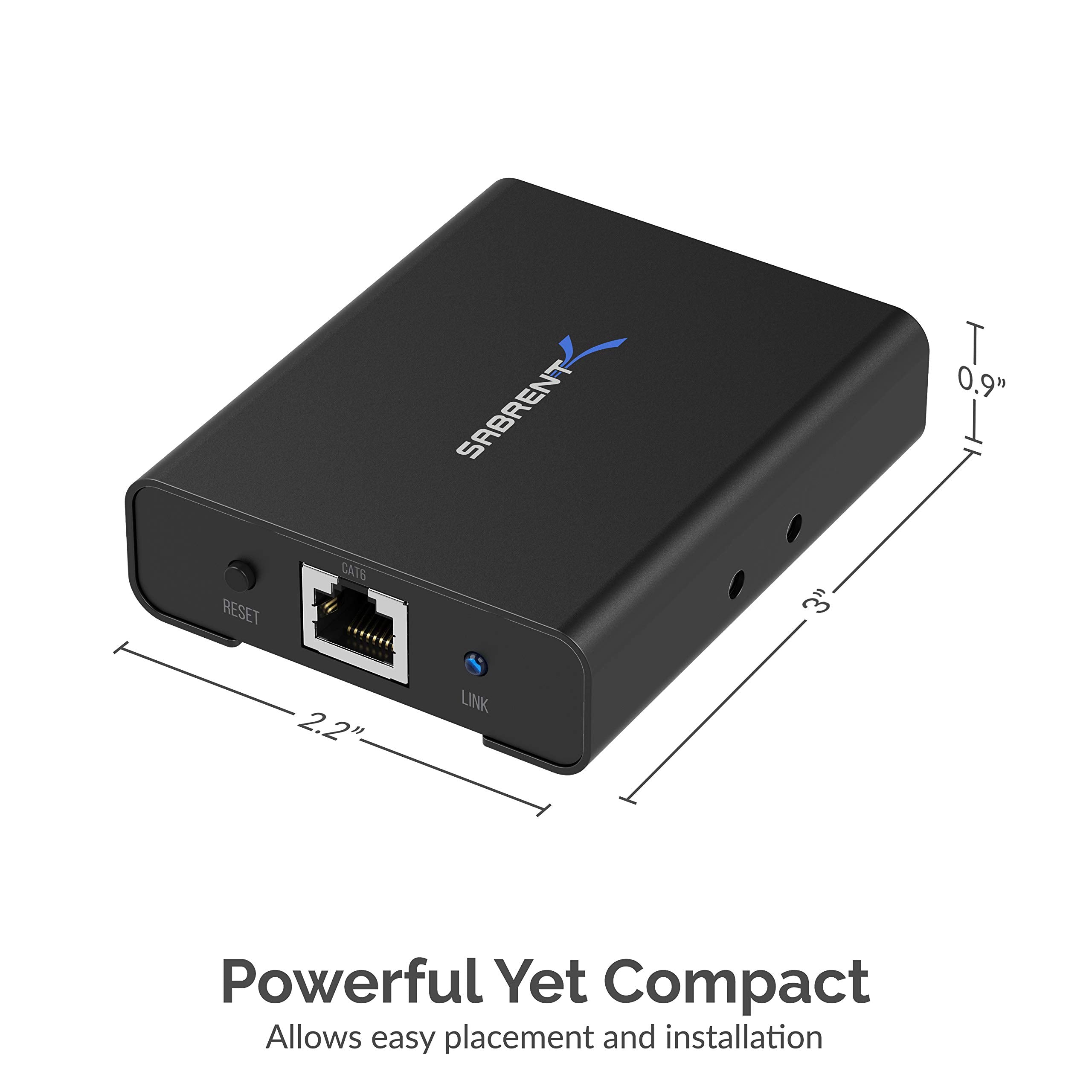 SABRENT HDMI Extender Over CAT6 50 Meters IR Blaster and Receiver and Cables included (DA-HDEX)
