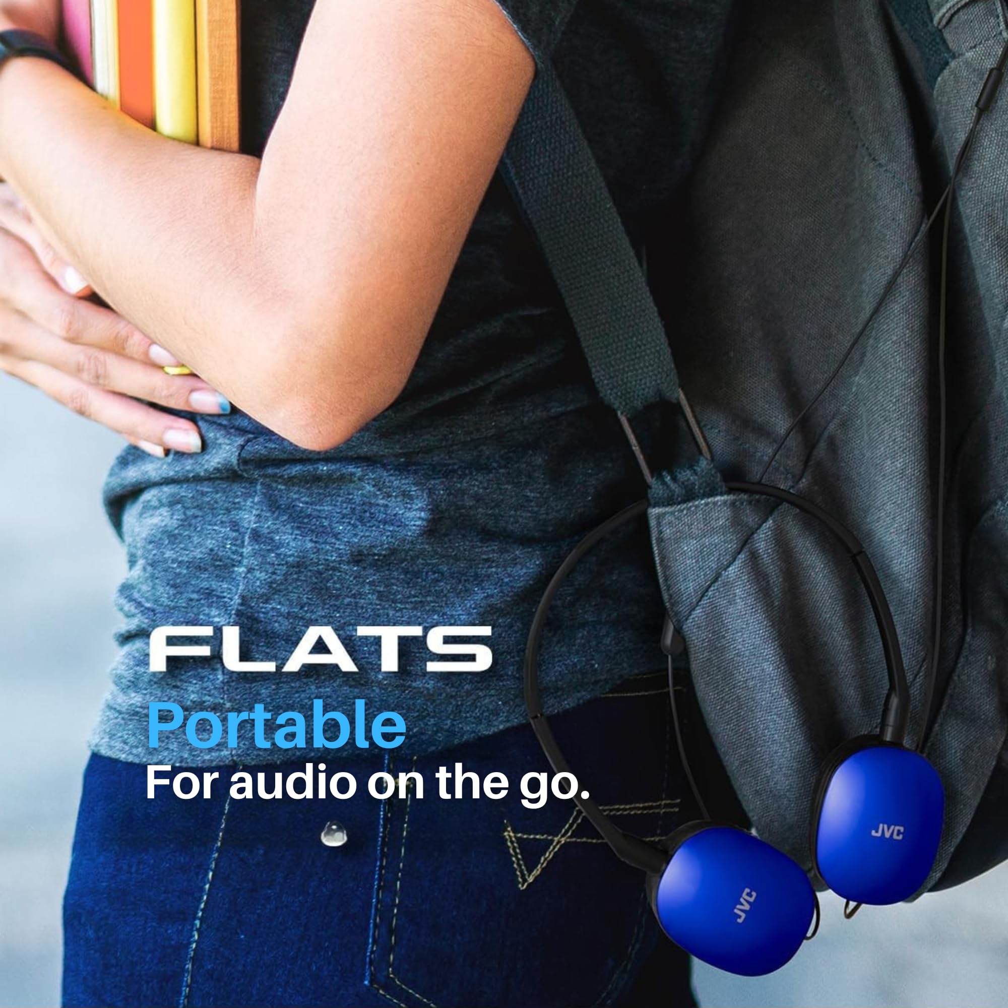 JVC HAS160A Flat Headphones - Blue