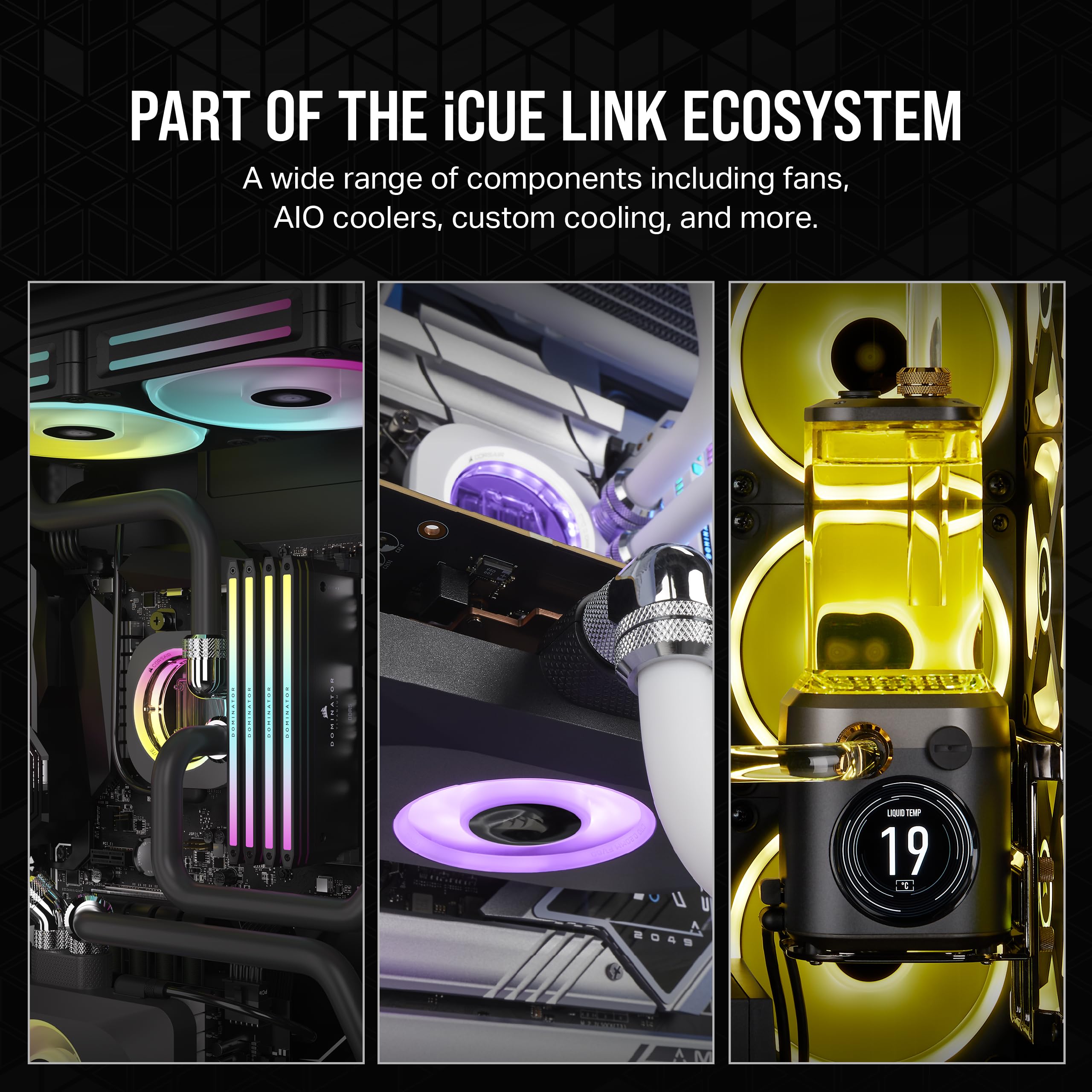 Corsair iCUE LINK XC7 RGB ELITE CPU Water Block - Transparent Flow Chamber - 24 RGB LEDs - Fits Intel® LGA 1700, AMD® AM5 and older - Stealth Grey
