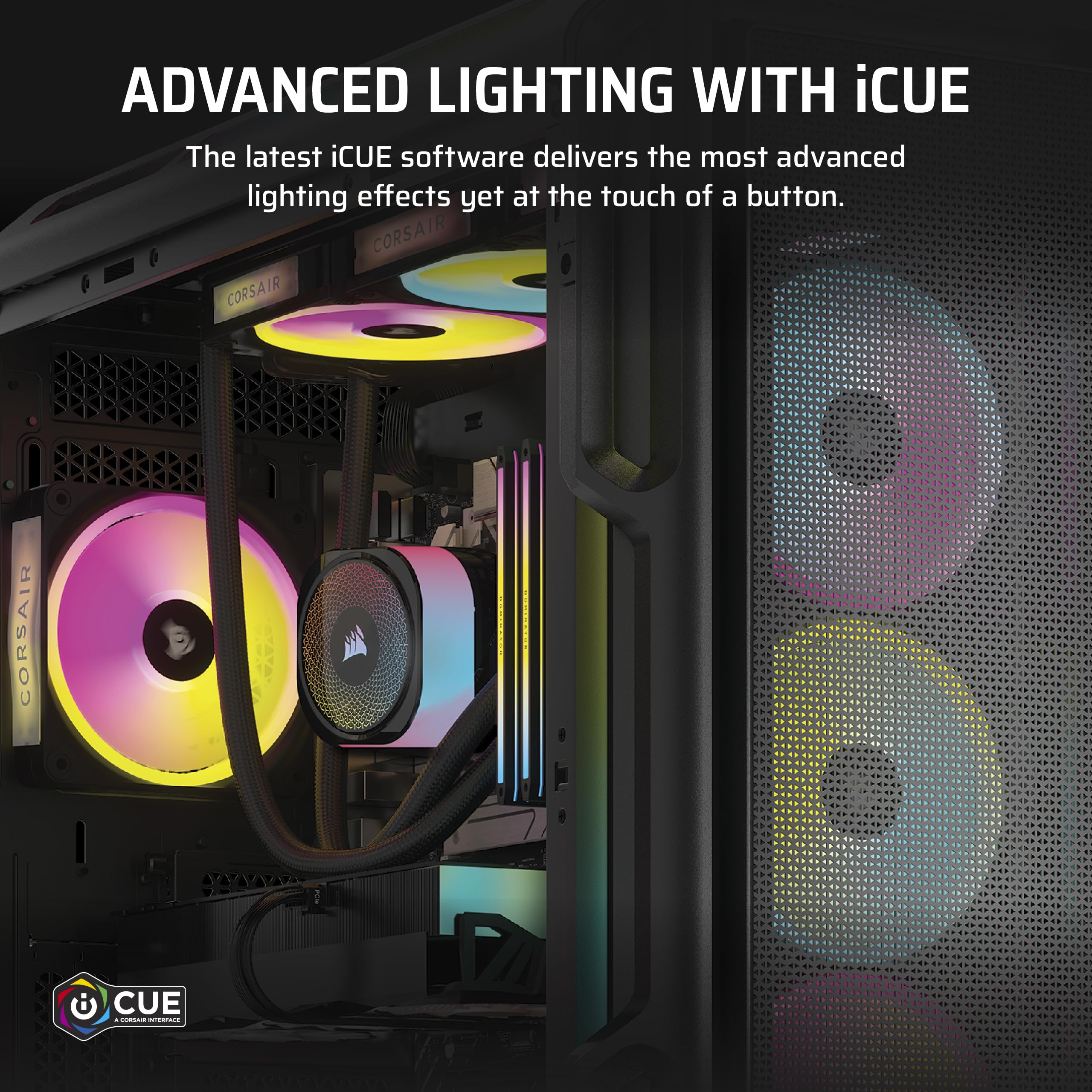 Corsair Vengeance i8200 Gaming PC – Liquid Cooled Intel® Core™ i9 14900KF CPU – NVIDIA GeForce RTX 5080 GPU – 64GB Dominator Titanium RGB DDR5 Memory – 2TB+2TB M.2 SSD – Black