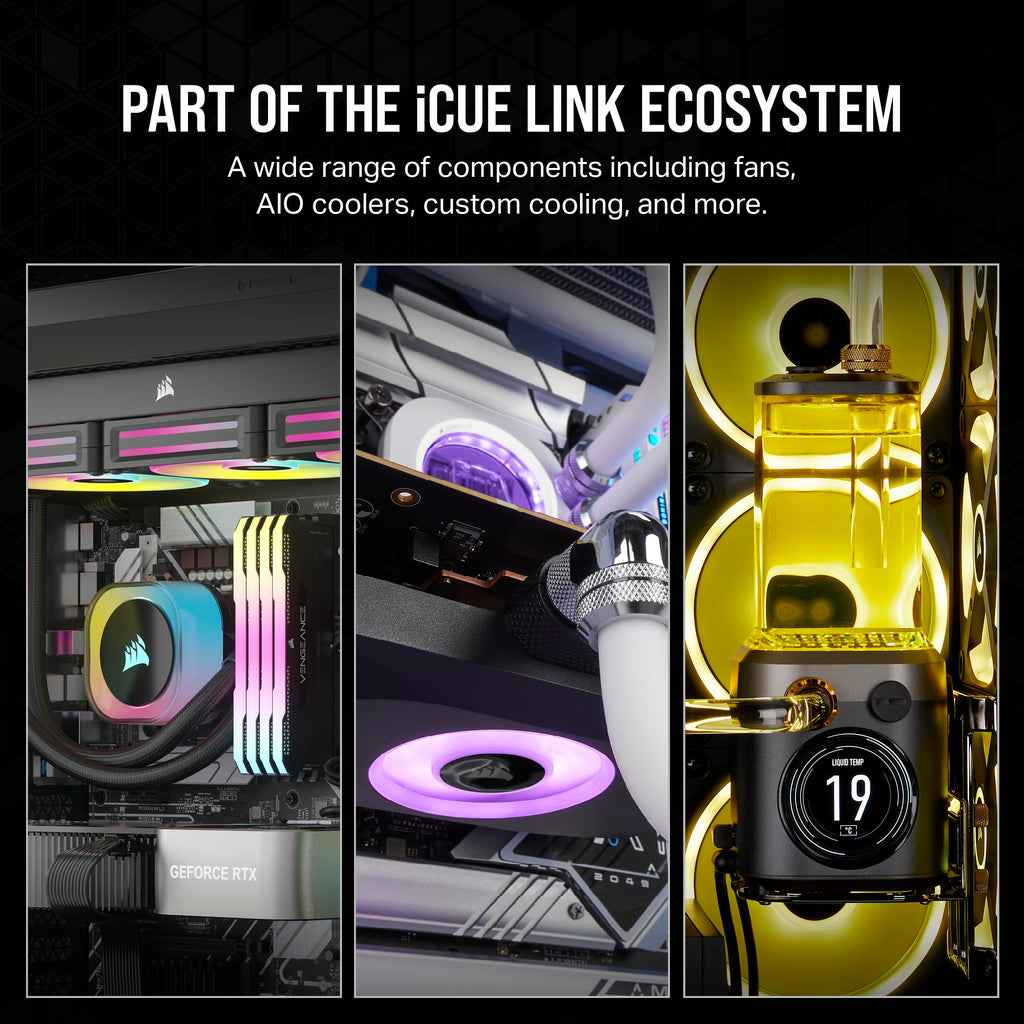 Corsair iCUE LINK System Hub - Connect Up to 14 iCUE LINK Devices - Reduce Cable Clutter – Innovative Single-Cable Design - Black