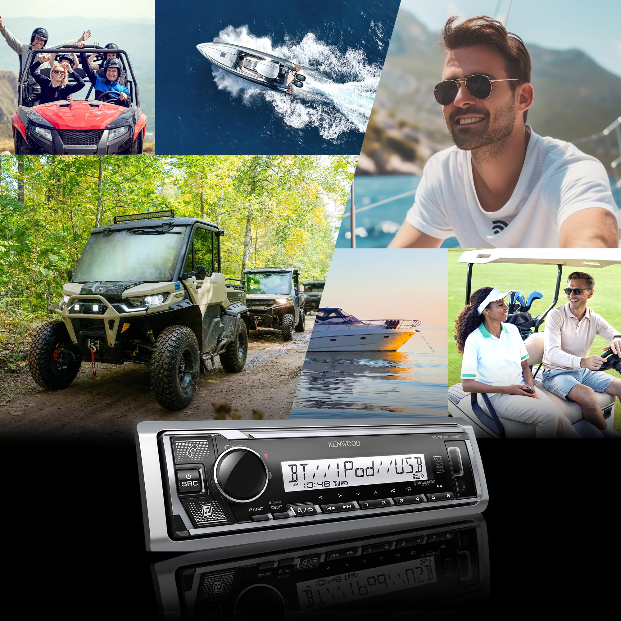 Kenwood KMR-M328BT Marine Digital Media Receiver with Alexa and Built in Bluetooth (Does NOT Play Cd's)