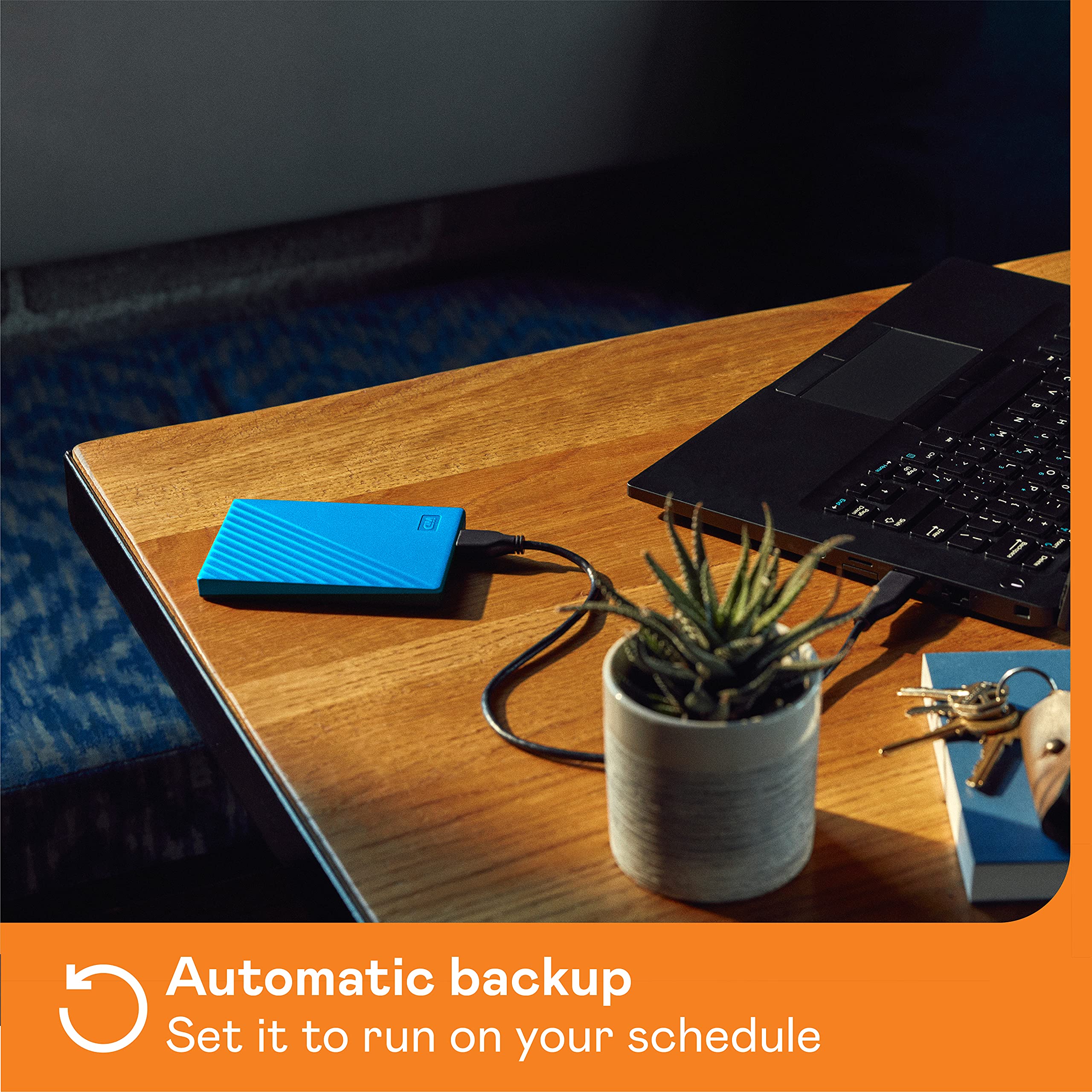 WD 2TB My Passport Portable HDD USB 3.0, with software for device management, backup and password protection, Works with PC, Xbox and Playstation, Blue