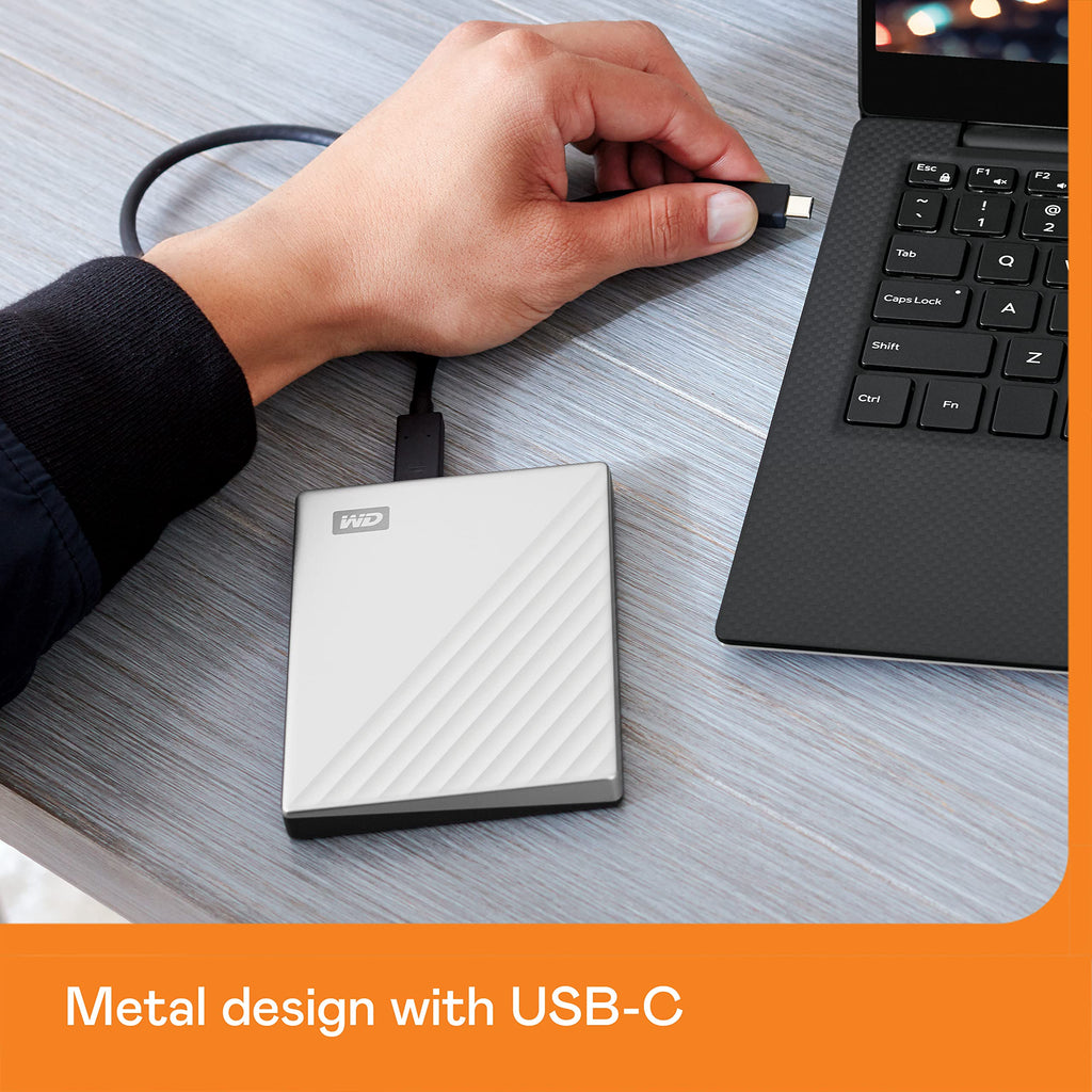 WD 2TB My Passport Ultra, portable external storage, external hard drive, software with defense against ransomware, backup and password protection, Works with PC, Xbox S|X, Playstation, Silver