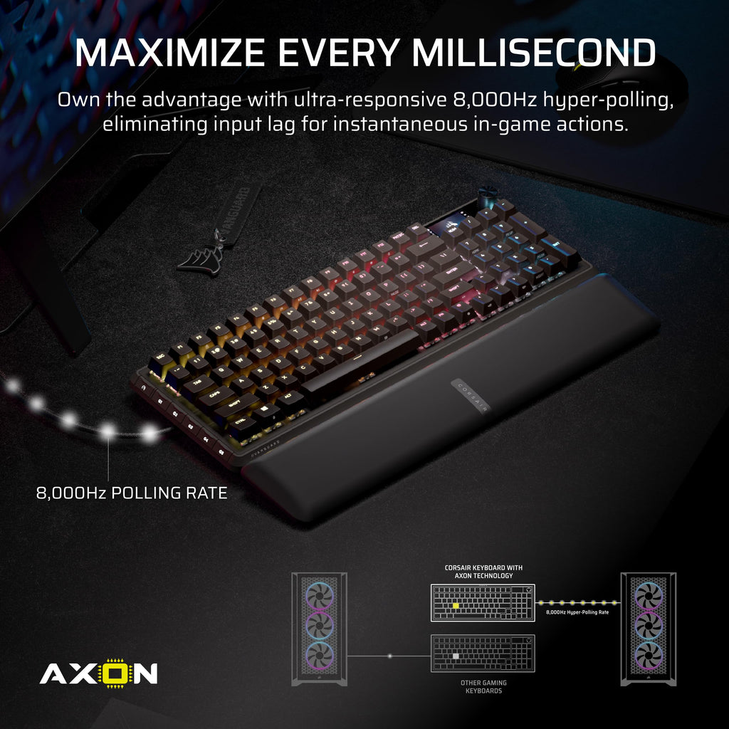 Corsair Vanguard PRO 96 Wired Hall Effect Magnetic Mechanical Gaming Keyboard � 96% Layout, MGX Hyperdrive Switches, 8000Hz Polling, Rapid Trigger, Virtual Stream Deck, SOCD Flashtap, QWERTY US