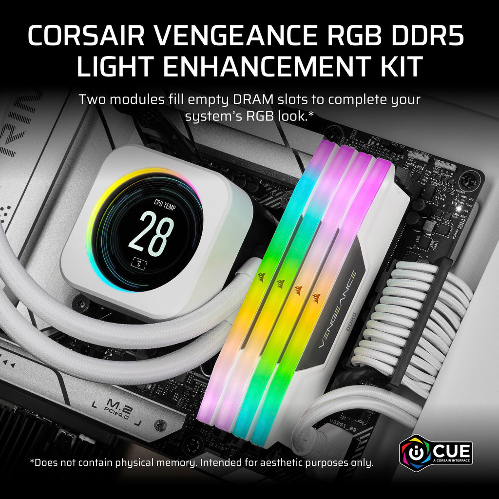 CORSAIR VENGEANCE RGB DDR5 Light Enhancement Kit (No Physical Memory) � White