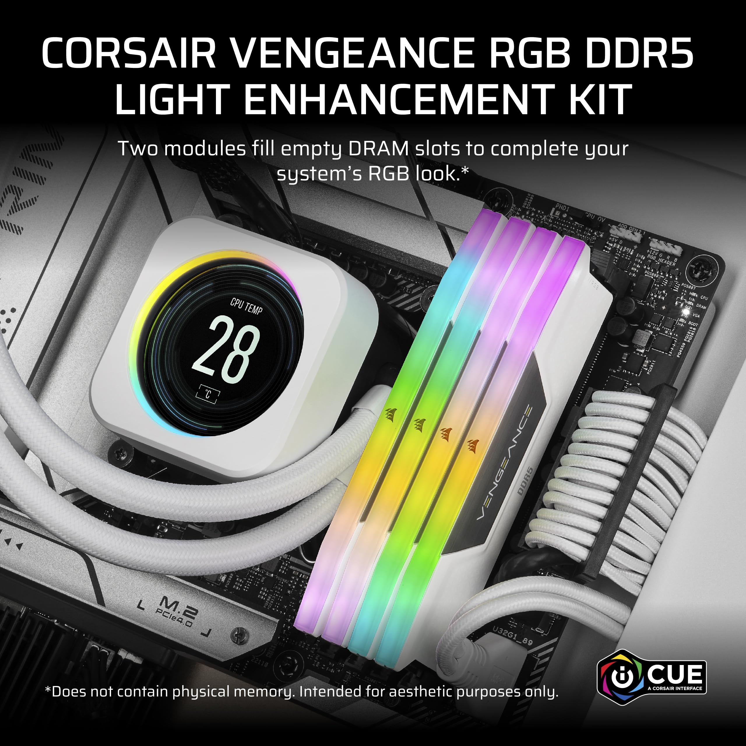 CORSAIR VENGEANCE RGB DDR5 Light Enhancement Kit (No Physical Memory) � White