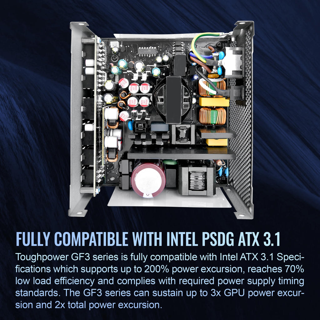 Thermaltake Toughpower GF3 850W 80+ Gold Full Modular SLI/Crossfire Ready ATX 3.0 Standard Power Supply, PCIe Gen.5 12VHPWR Connector Included, PS-TPD-0850FNFAGU-4, Black (9B17-153-438)
