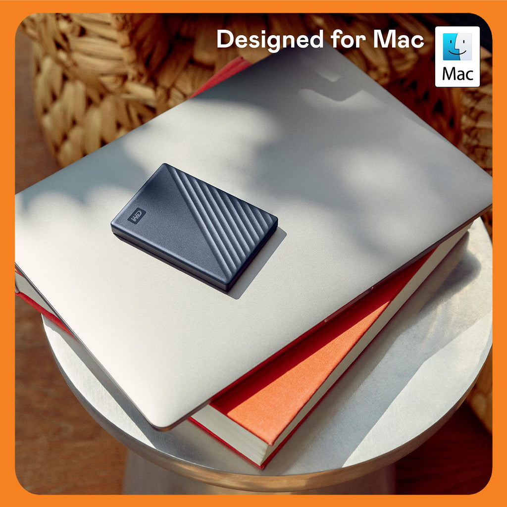 WD 5TB My Passport for Mac portable external storage, USB 3.0, Mac Compatible external hard drive, software for device management, backup and password protection, Time Machine Ready, Midnight Blue