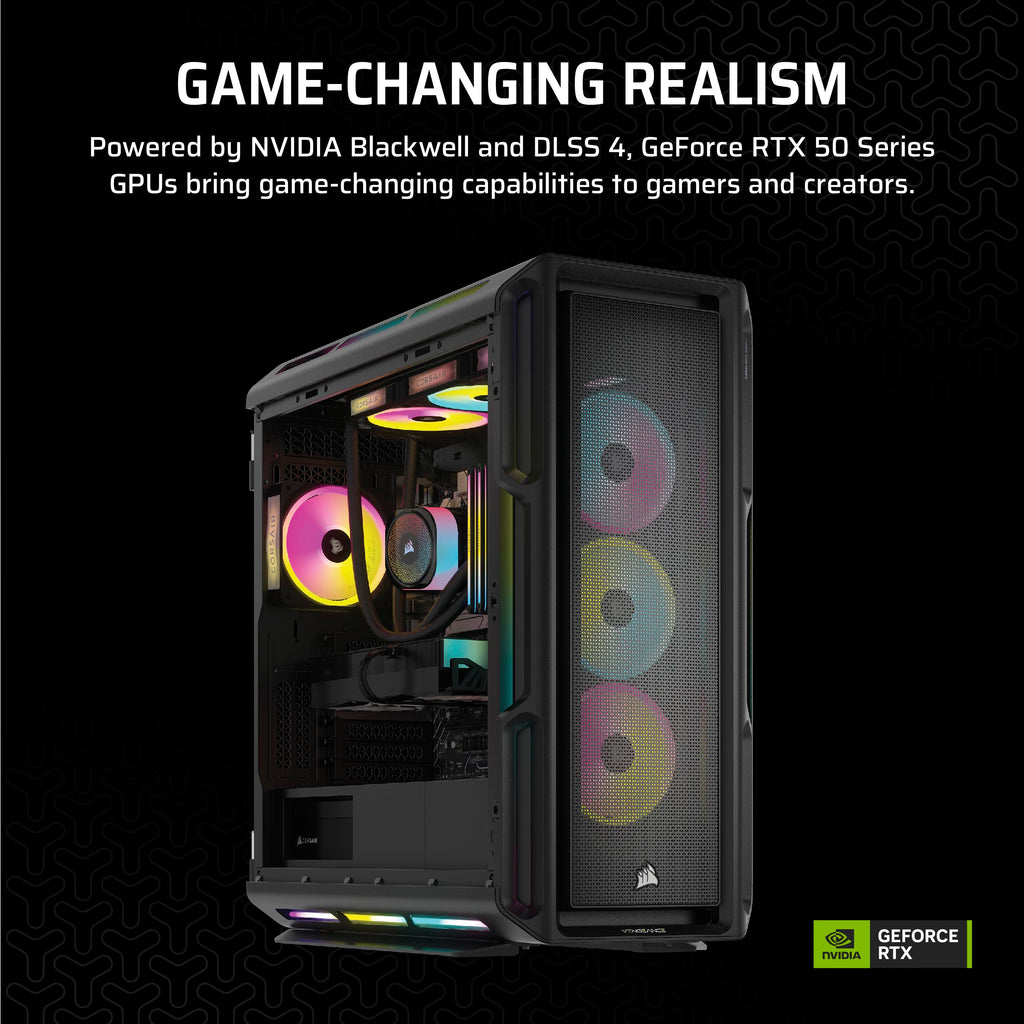 Corsair Vengeance i8200 Gaming PC – Liquid Cooled Intel® Core™ i9 14900KF CPU – NVIDIA GeForce RTX 5080 GPU – 64GB Dominator Titanium RGB DDR5 Memory – 2TB+2TB M.2 SSD – Black