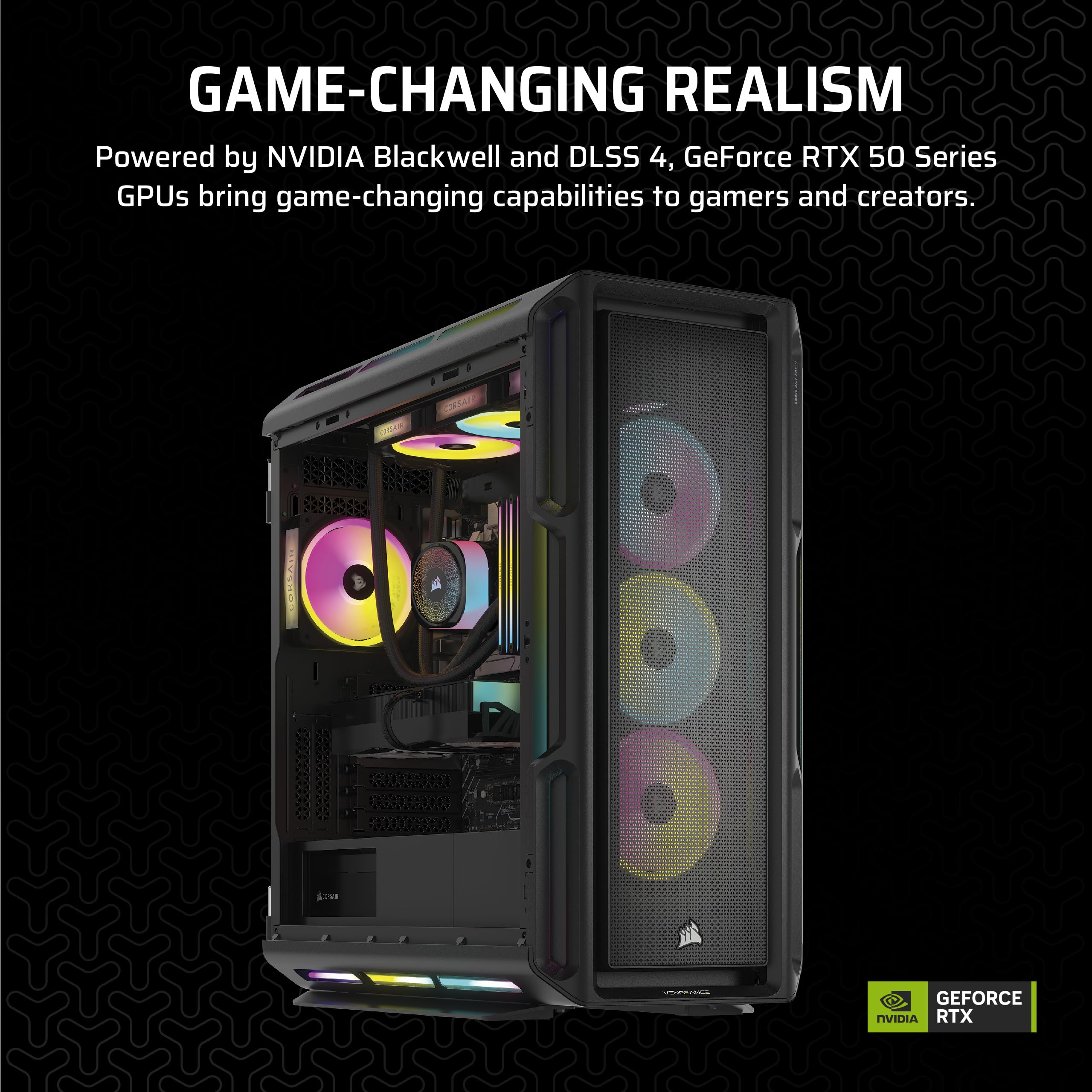 Corsair Vengeance i8200 Gaming PC – Liquid Cooled Intel® Core™ i9 14900KF CPU – NVIDIA GeForce RTX 5080 GPU – 64GB Dominator Titanium RGB DDR5 Memory – 2TB+2TB M.2 SSD – Black