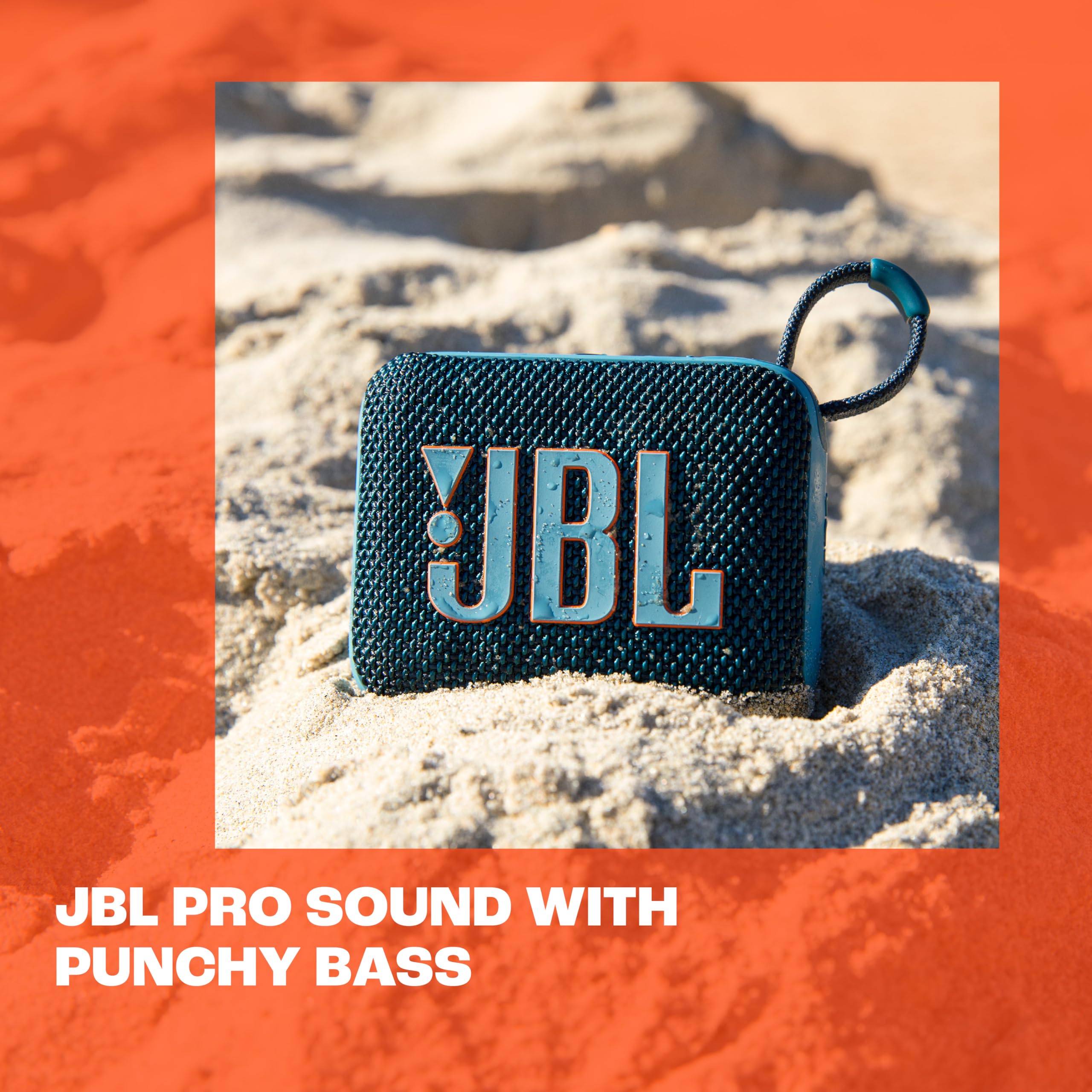 JBL Go 4 - Ultra-Portable, Waterproof and Dustproof Bluetooth Speaker, Big Pro Sound with punchy bass, 7-Hour Built-in Battery, Made in part with recycled materials (White)