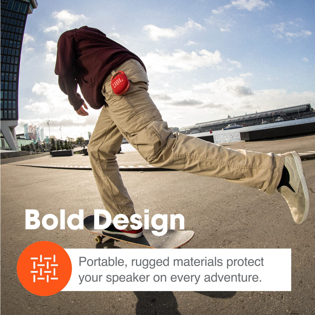 JBL Clip 4, Blue/Coral - Portable Bluetooth 5.1 Speaker - Up to 10 Hours of Play - Waterproof & Dust Resistant - Includes Noise & Echo-Canceling Speakerphone