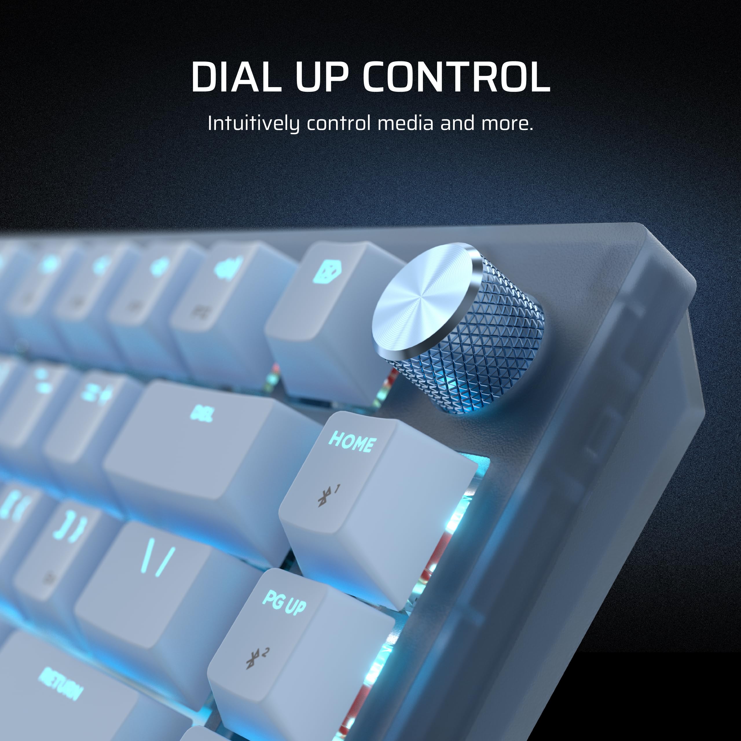 Corsair K65 Plus Wireless 75% RGB Hot-Swappable Mechanical Gaming Keyboard for Mac and iPad � Pre-Lubricated MLX Red v2 Linear Switches, Sound Dampening � QWERTY NA Layout � Glacier Blue