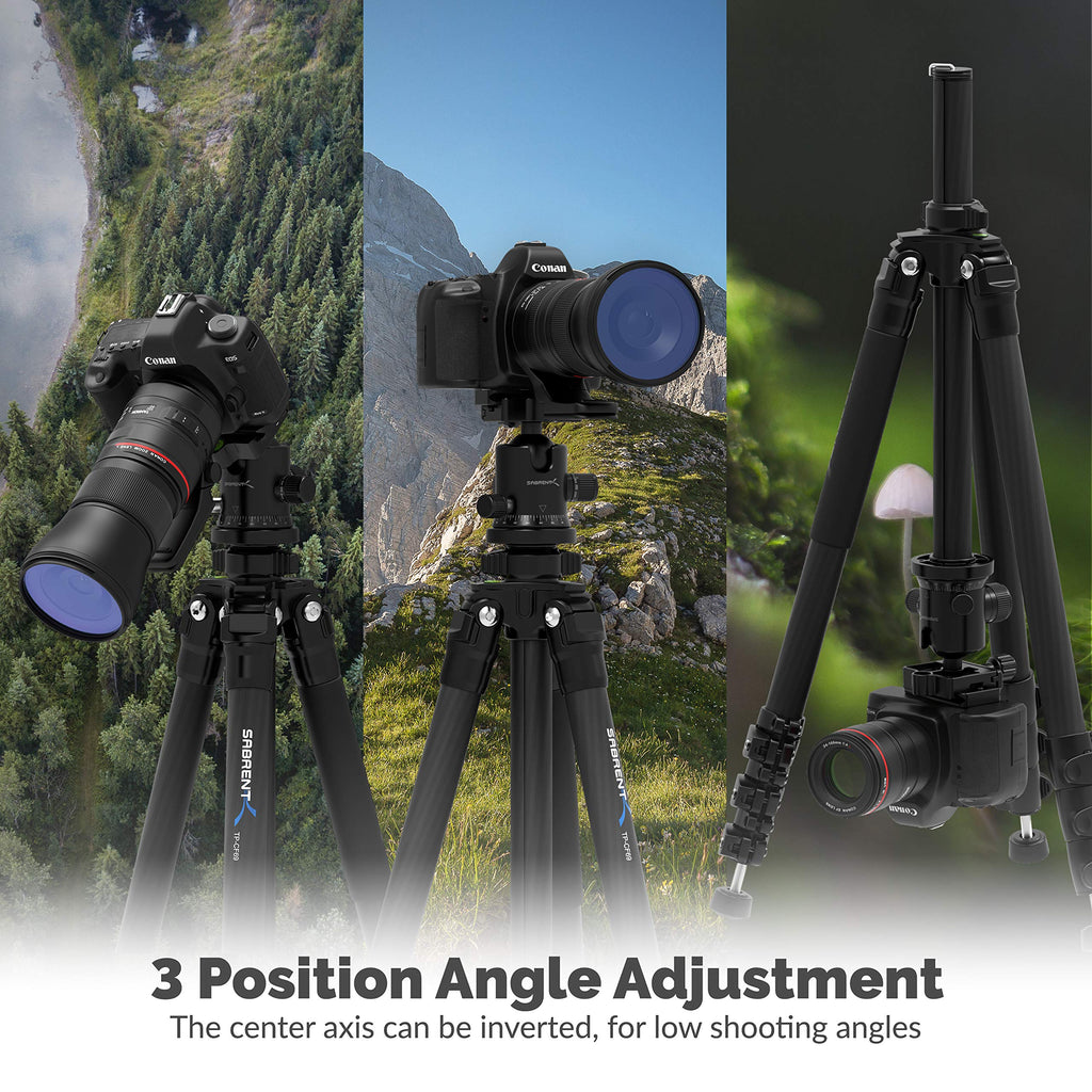 Sabrent 69 Inch Carbon Fiber Tripod With 360 Degree Camera Mount (TP-CF69)