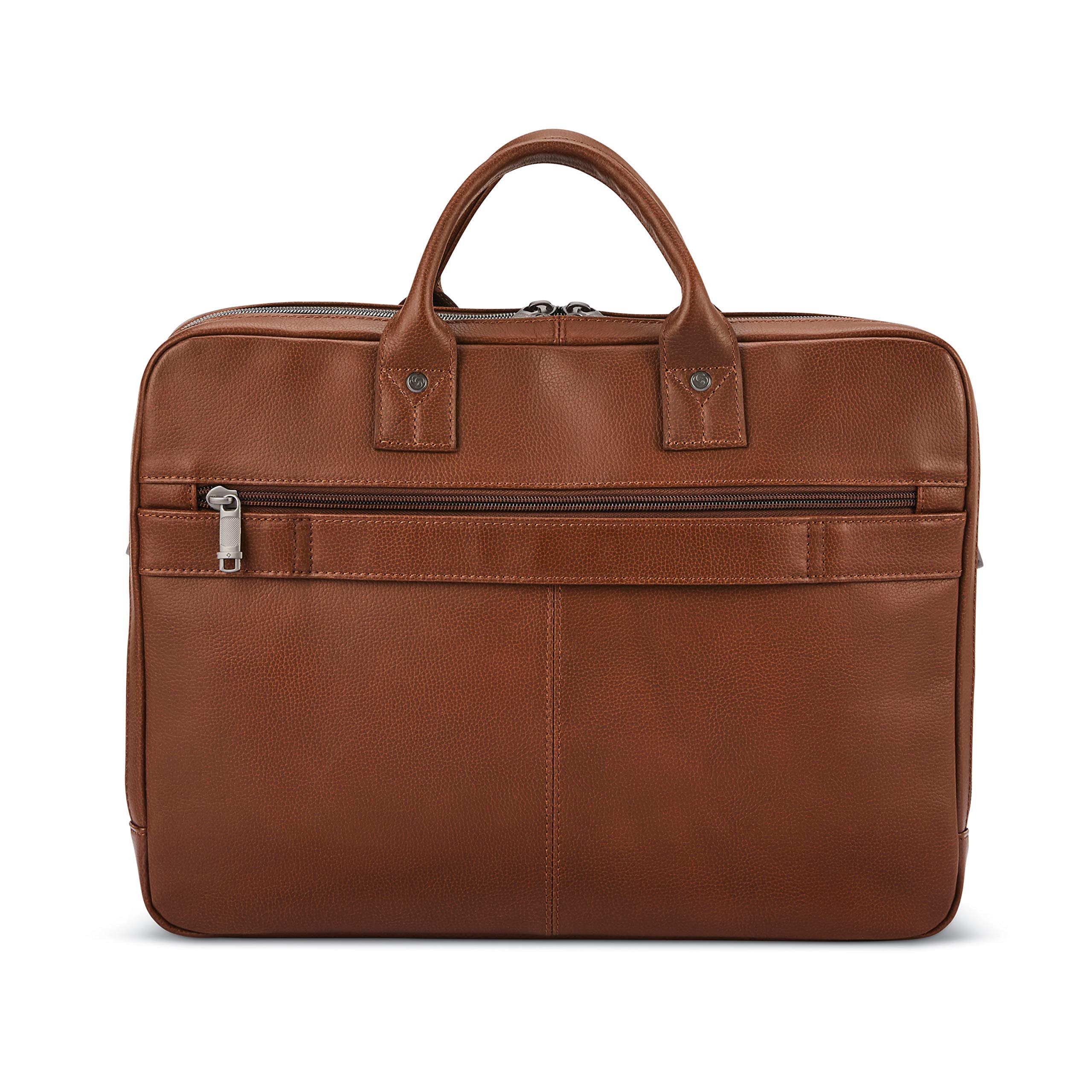 Samsonite Unisex-Adult Classic Leather Toploader Briefcase, Cognac, One Size, Classic Leather Toploader Briefcase
