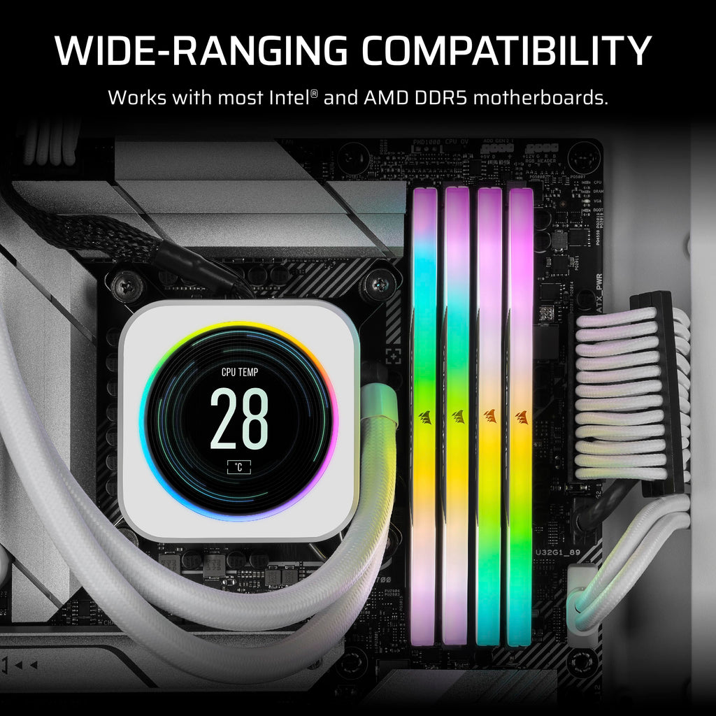 CORSAIR VENGEANCE RGB DDR5 Light Enhancement Kit (No Physical Memory) � White