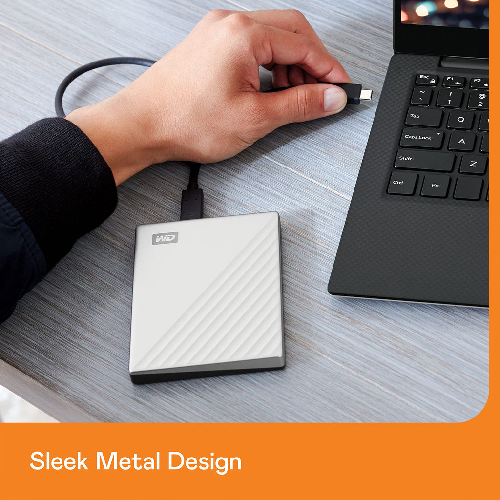 WD 5TB My Passport Ultra for Mac, portable external hard drive, USB-C, Mac Compatible, portable external storage, software with defense against ransomware, backup and password protection, Silver