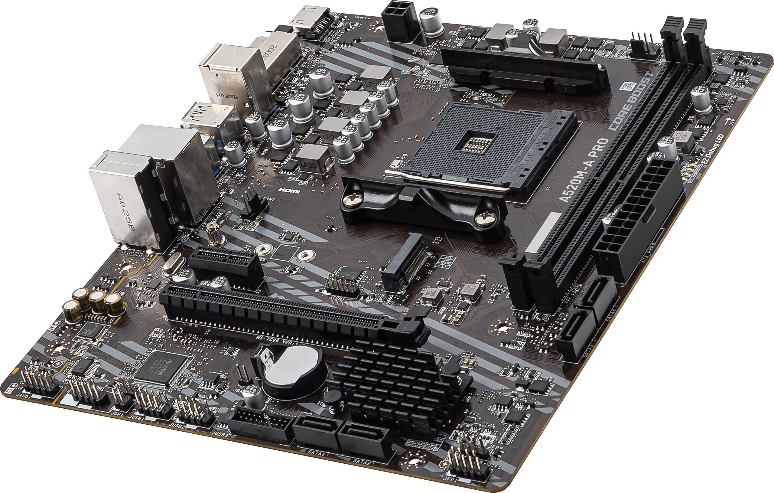 MSI A520M-A PRO V1 Gaming Motherboard (AMD Ryzen 5000, AM4, DDR4, PCIe 3.0, SATA 6Gb/s, M.2, USB 3.2 Gen 1, DVI/HDMI, Micro-ATX)