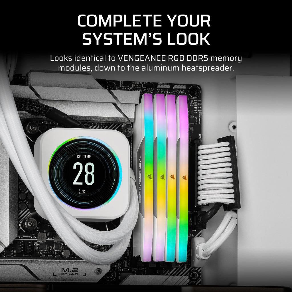 CORSAIR VENGEANCE RGB DDR5 Light Enhancement Kit (No Physical Memory) � White