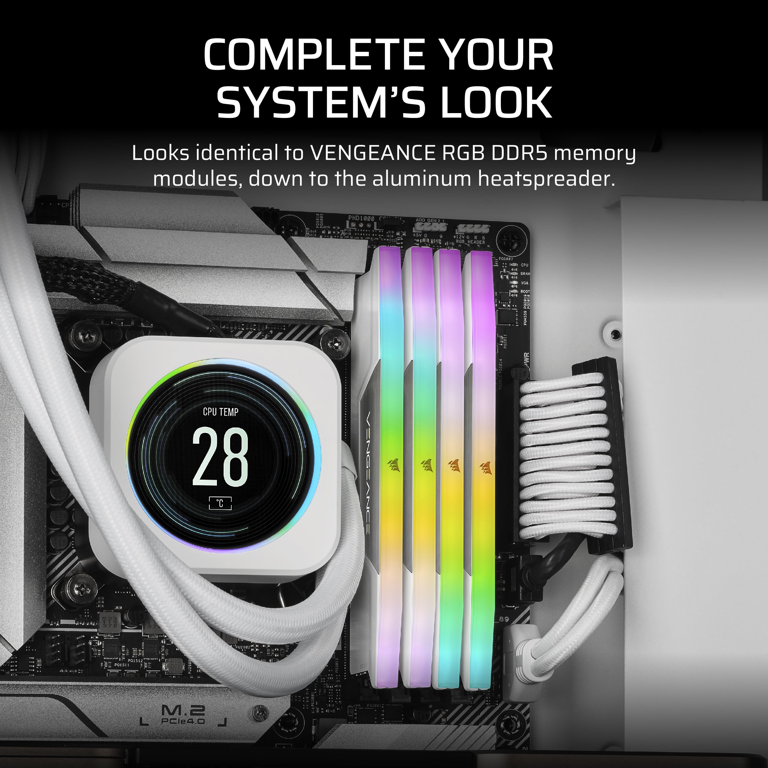 CORSAIR VENGEANCE RGB DDR5 Light Enhancement Kit (No Physical Memory) � White