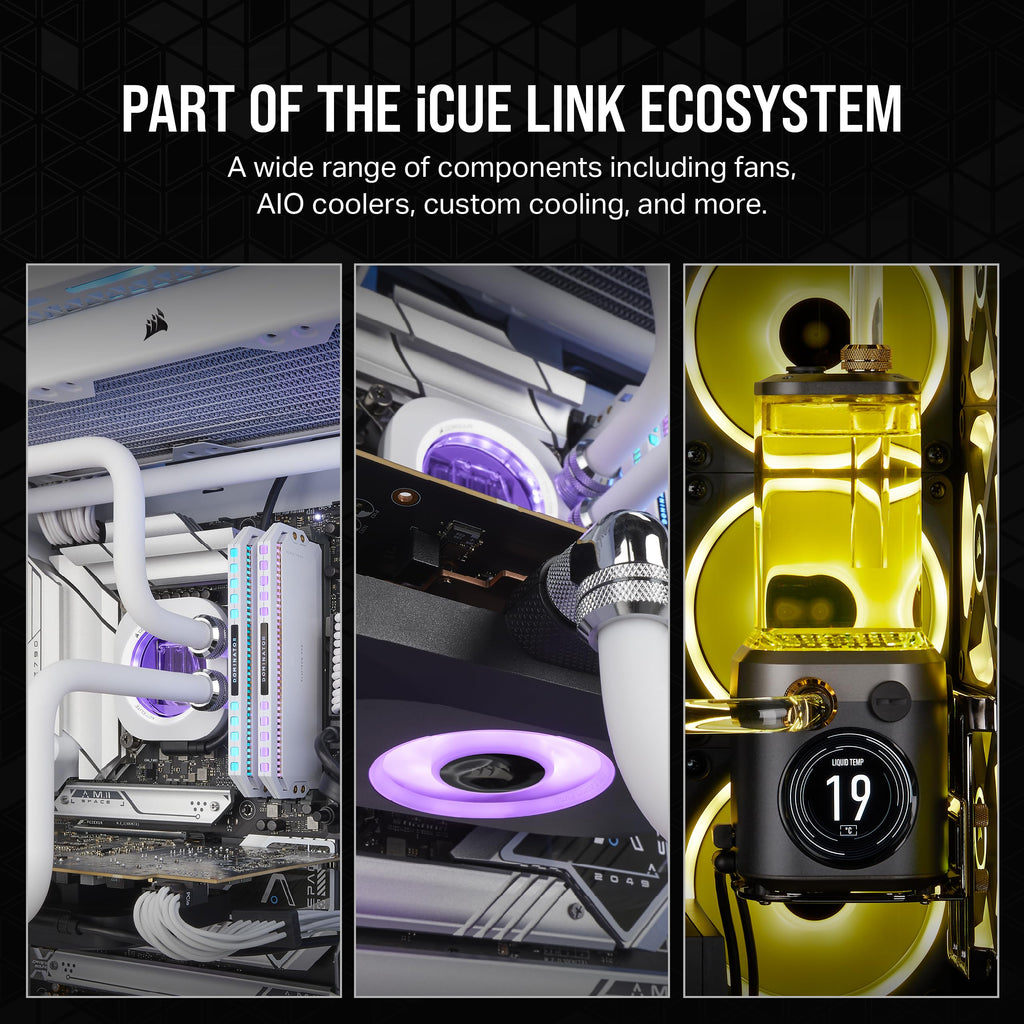 Corsair iCUE LINK XC7 RGB ELITE CPU Water Block - Transparent Flow Chamber - 24 RGB LEDs - Fits Intel® LGA 1700, AMD® AM5 and older - White
