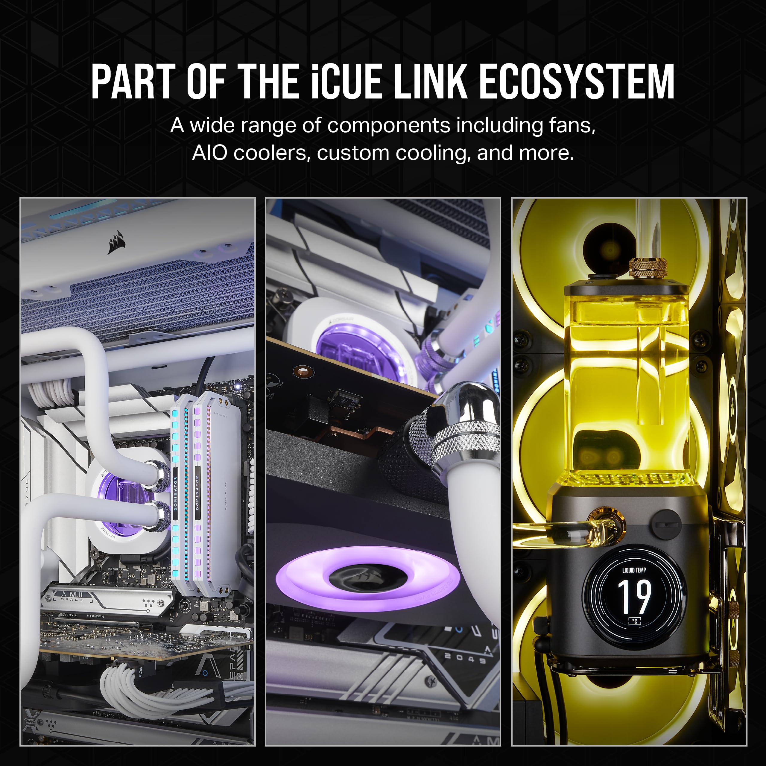 Corsair iCUE LINK XC7 RGB ELITE CPU Water Block - Transparent Flow Chamber - 24 RGB LEDs - Fits Intel® LGA 1700, AMD® AM5 and older - White