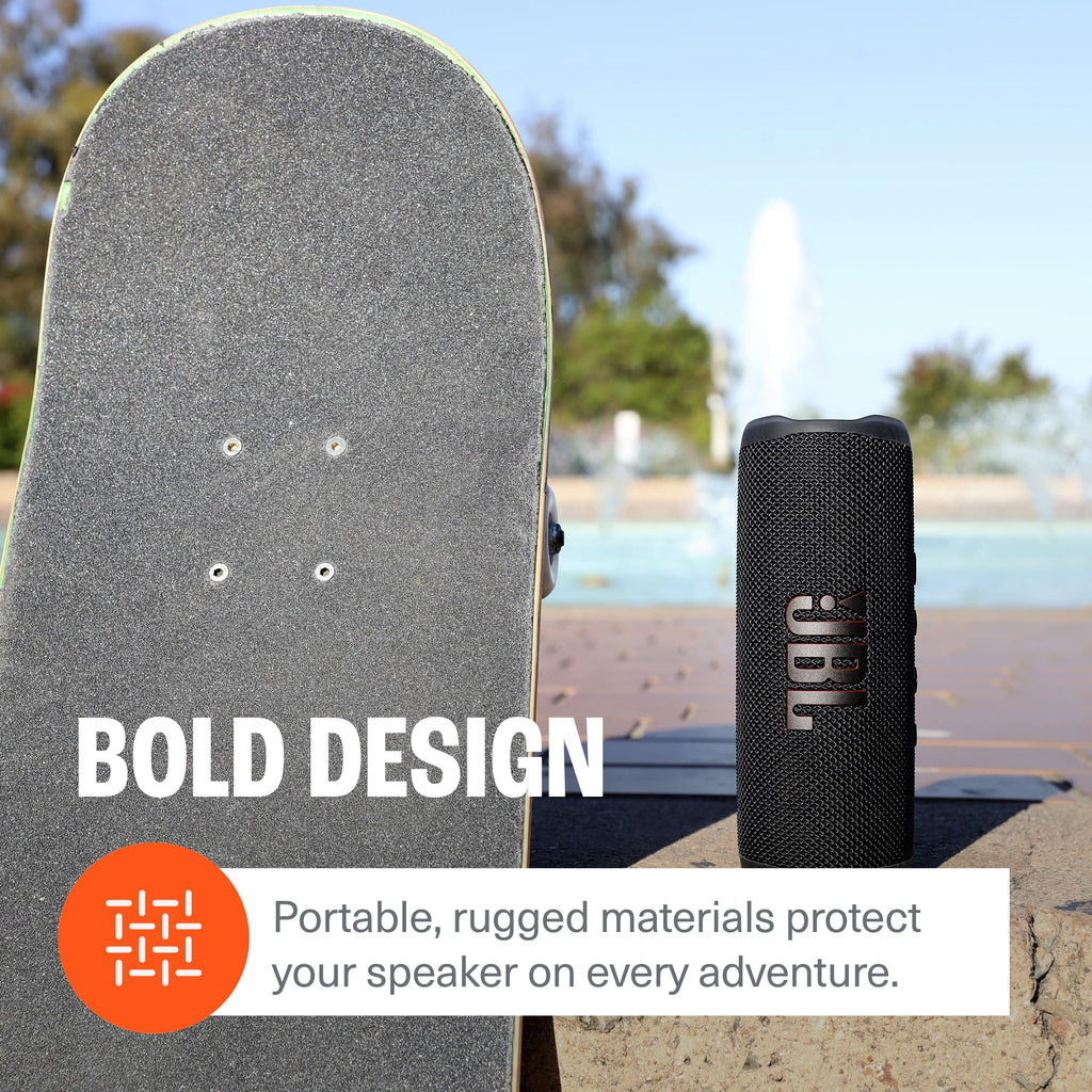 JBL Flip 6 Waterproof Portable Wireless Bluetooth Speaker Bundle with divvi! Premium Hardshell Case - Gray