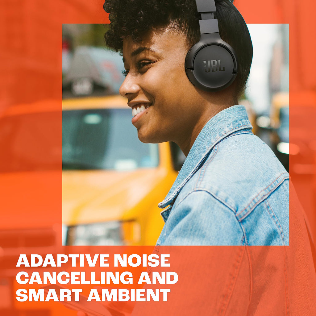 JBL Tune 670NC - Adaptive Noise Cancelling with Smart Ambient Wireless On-Ear Headphones, Up to 70H Battery Life with Speed Charge, Lightweight, Comfortable and Foldable Design (White)