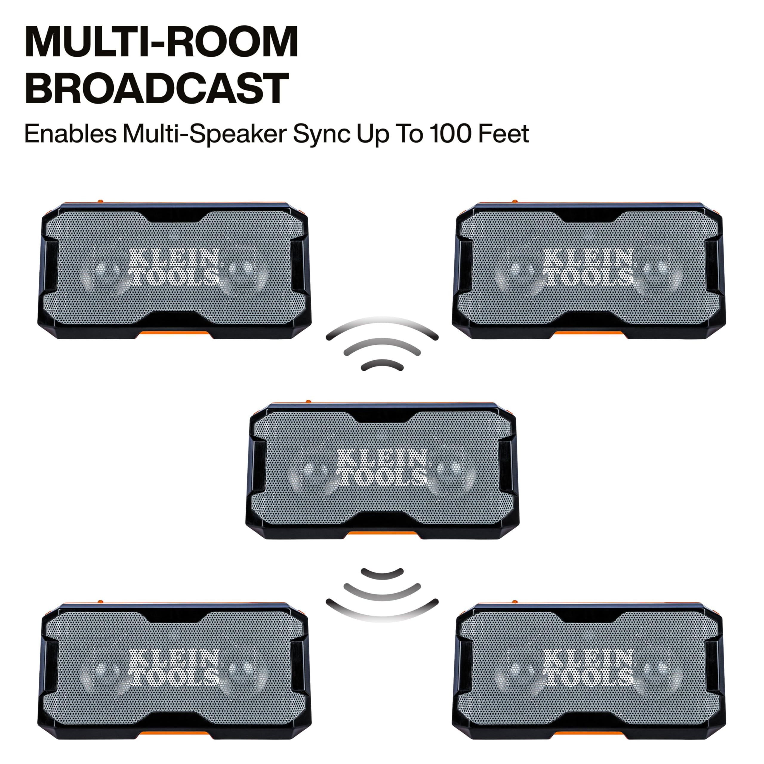 KLEIN TOOLS 69365MB MODbox Bluetooth Speaker, Portable Wireless Speaker with Magnetic Mounting, Premium Audio with Bass Boost, IP67 Dust and Waterproof Rated, USB-C Charging with Built-in Power Bank