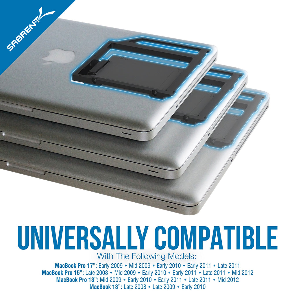 Sabrent Data Doubler Optical Bay to Hard Drive/SSD Caddy Tray Adapter (BK-HDCT)
