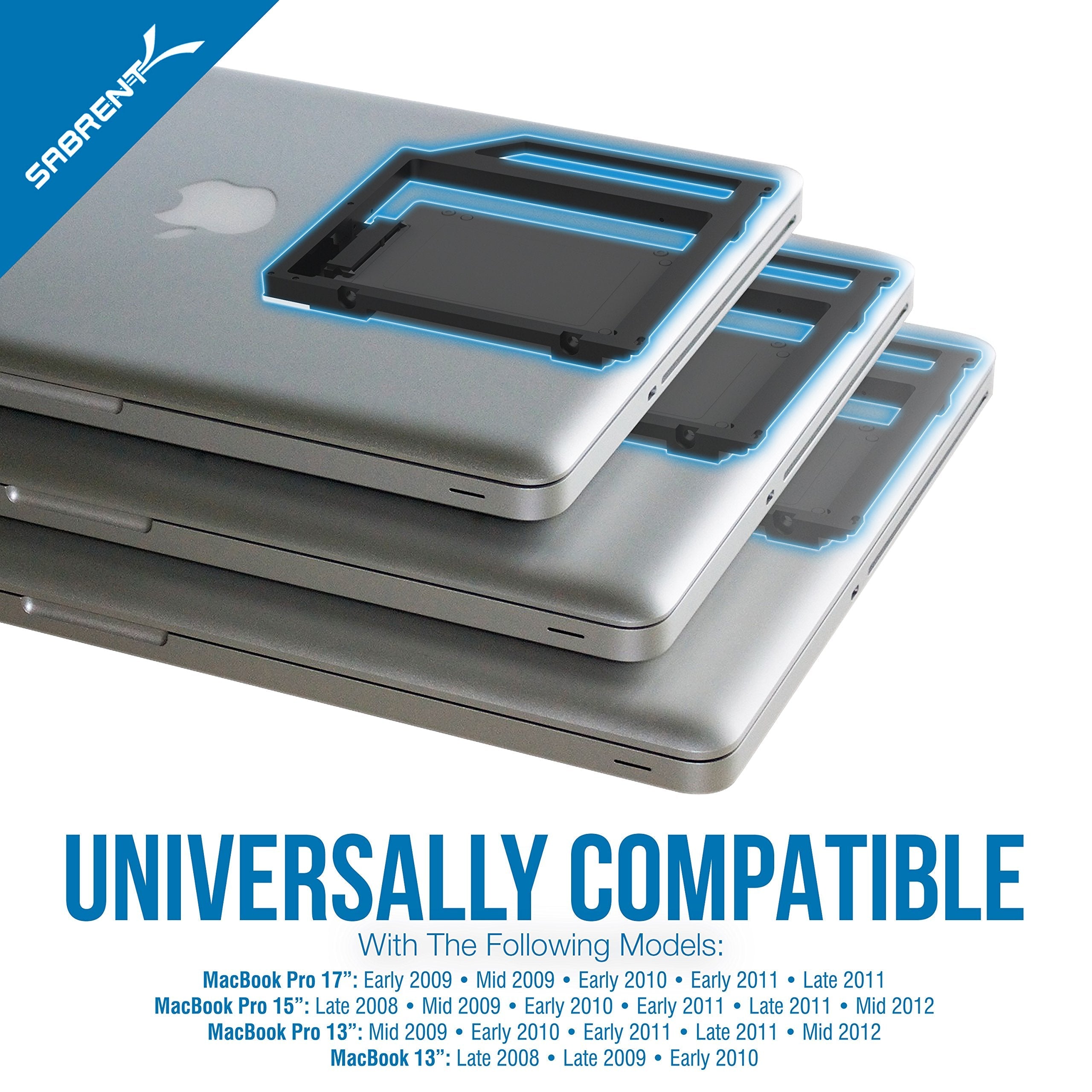 Sabrent Data Doubler Optical Bay to Hard Drive/SSD Caddy Tray Adapter (BK-HDCT)
