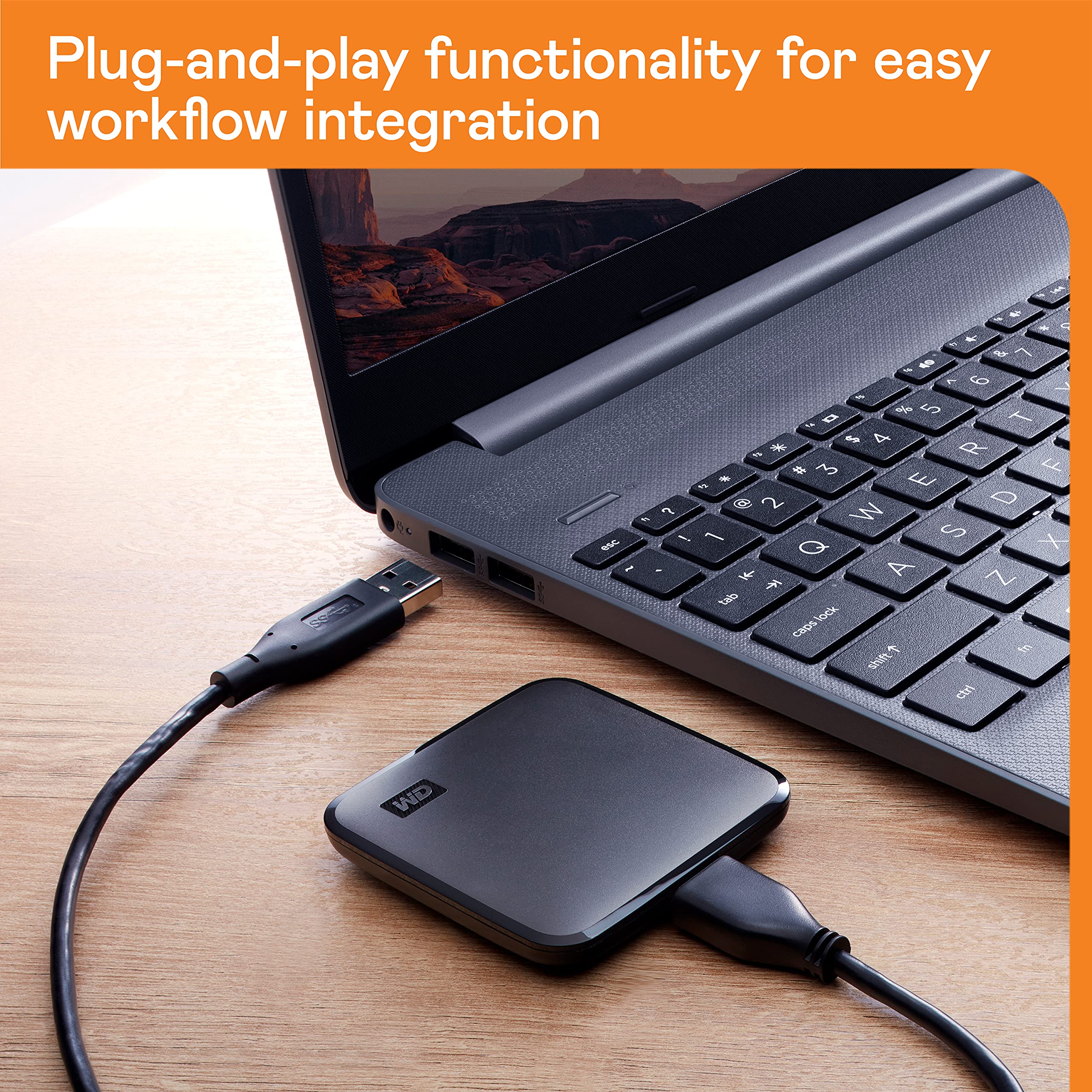 WD 2TB Elements SE SSD Portable SSD USB 3.0 up to 400 MB/s 2-meters drop resistance