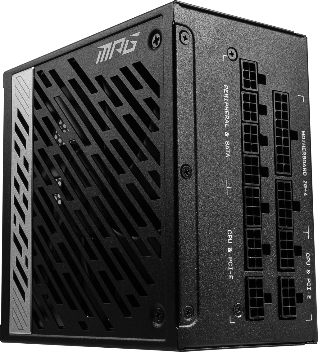MSI MPG A1000G Gaming Power Supply - 80 Plus Gold Certified 1000W - 0% RPM Mode - Fully Modular - 100% Japanese 105 degree C Capacitors - Compact Size - ATX PSU